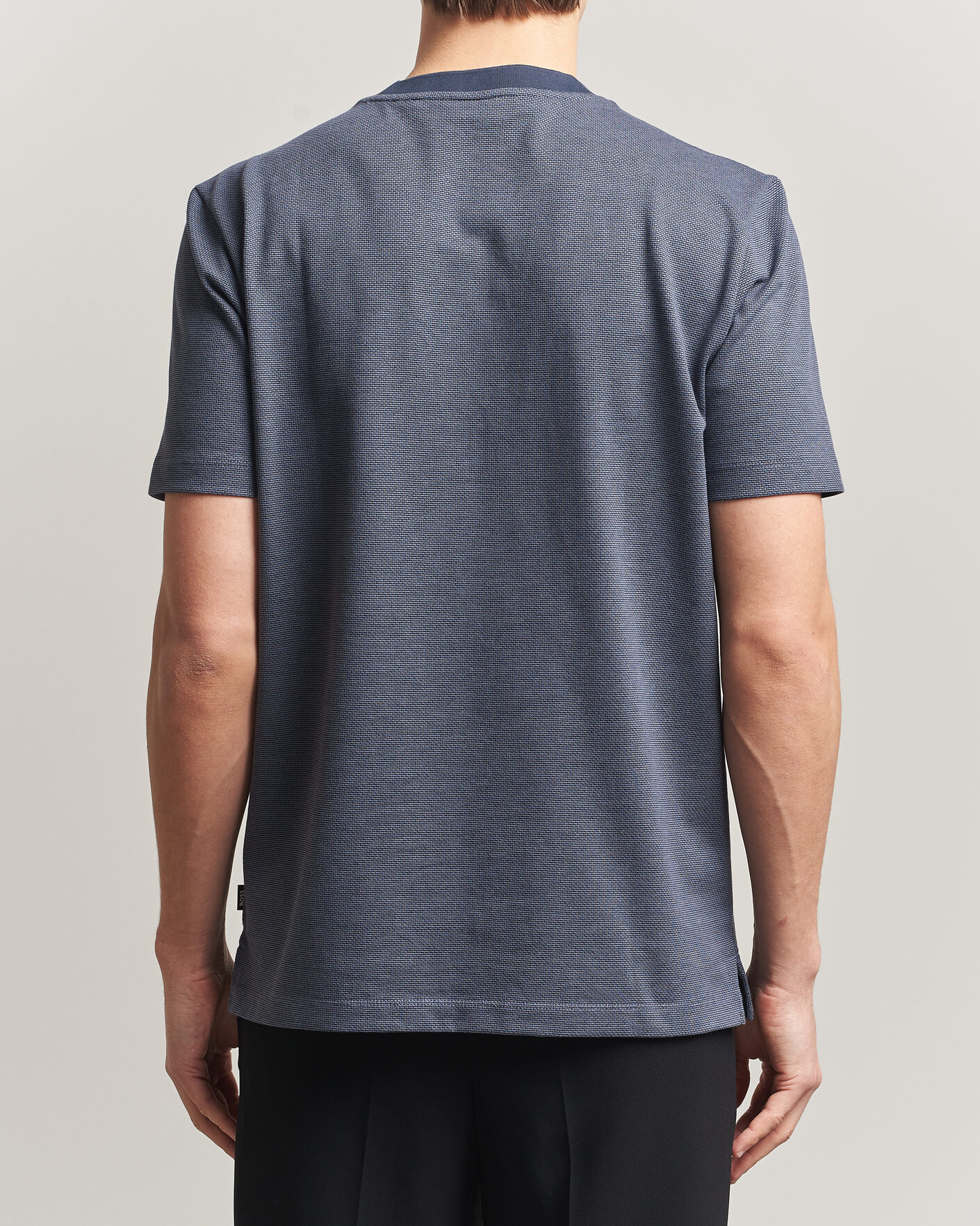 Herr | T-Shirts | BOSS BLACK | Thompson Structured T-Shirt Dark Blue