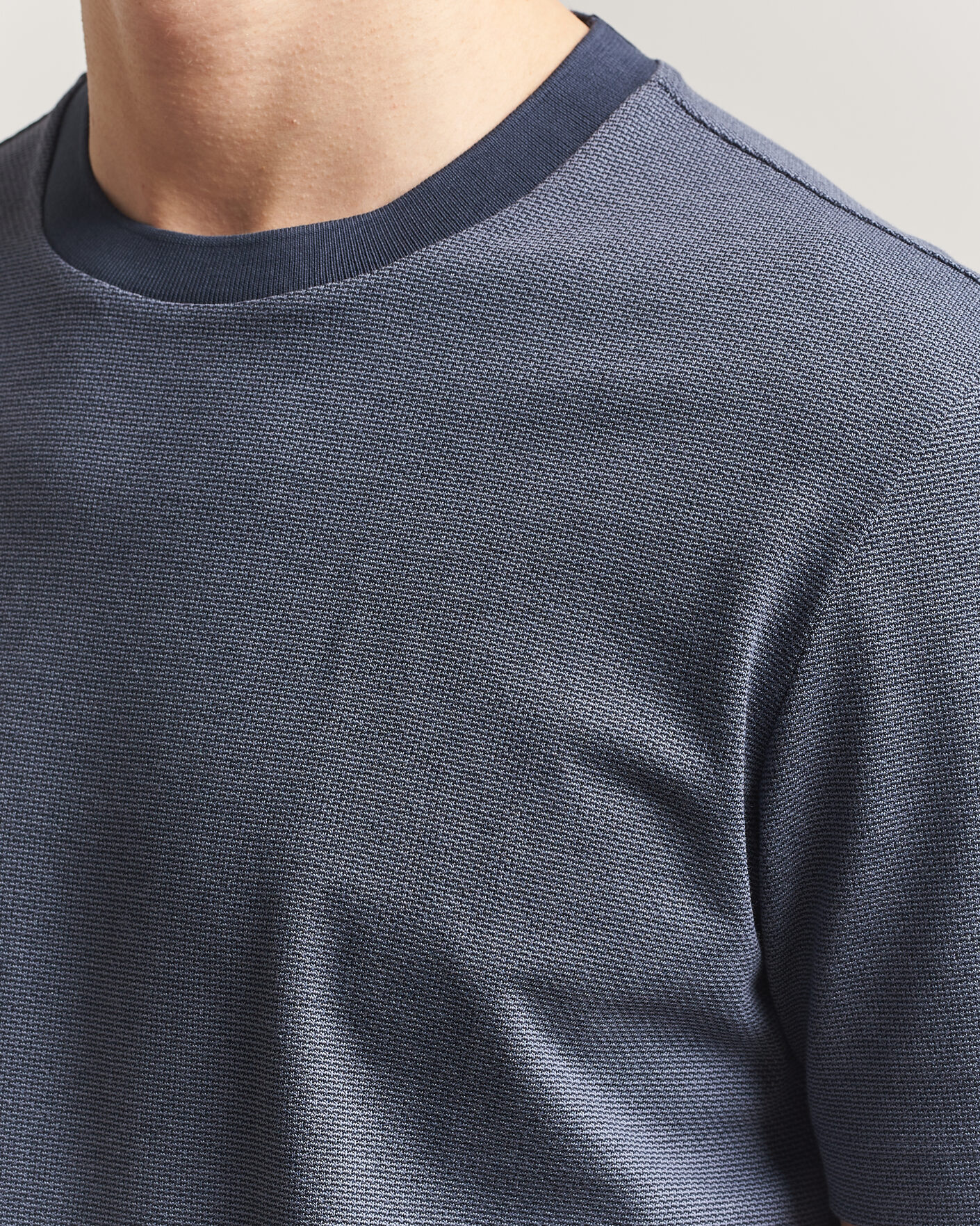 Herr | T-Shirts | BOSS BLACK | Thompson Structured T-Shirt Dark Blue