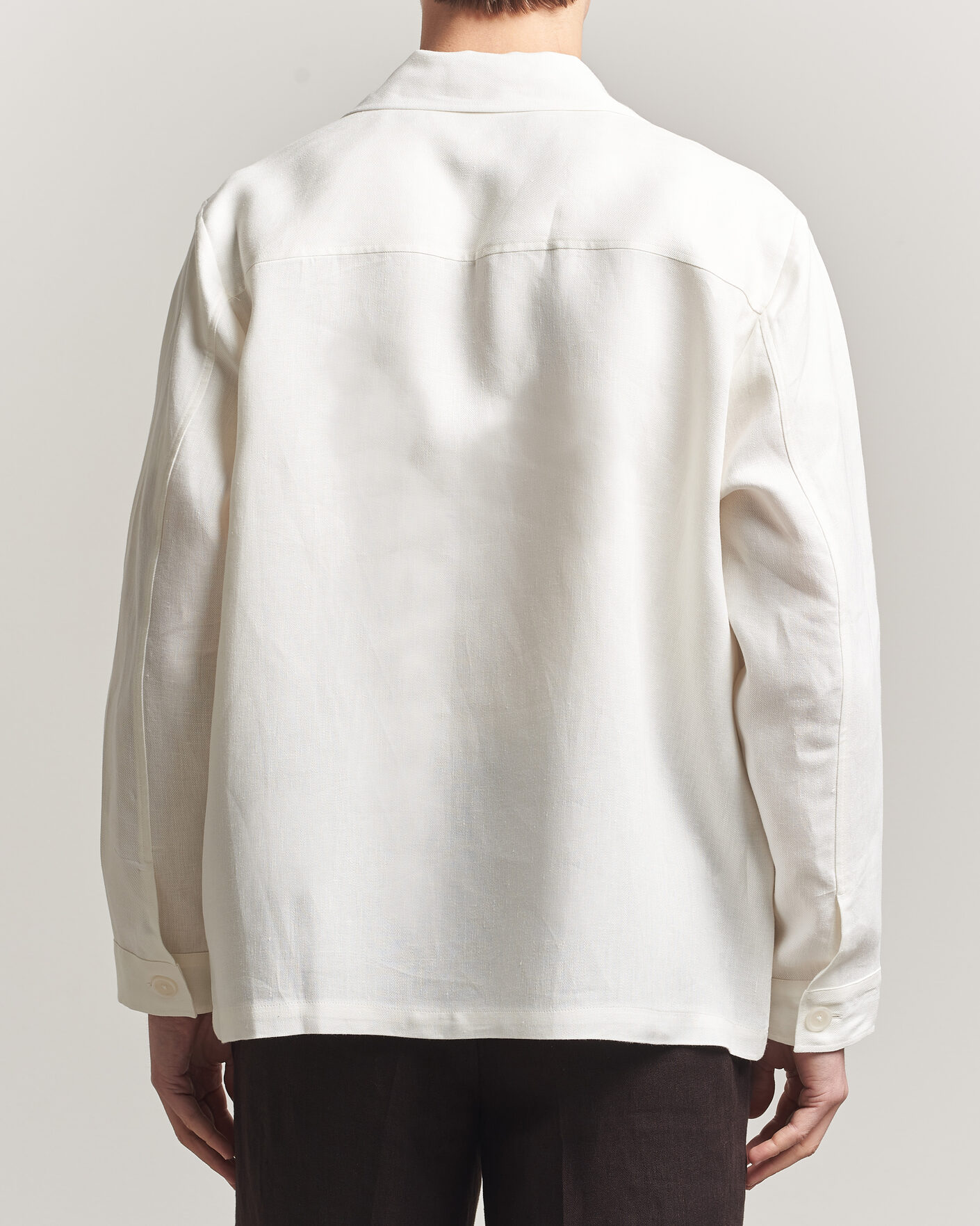 Herr | Skjortor | BOSS BLACK | Cai Linen Overshirt White