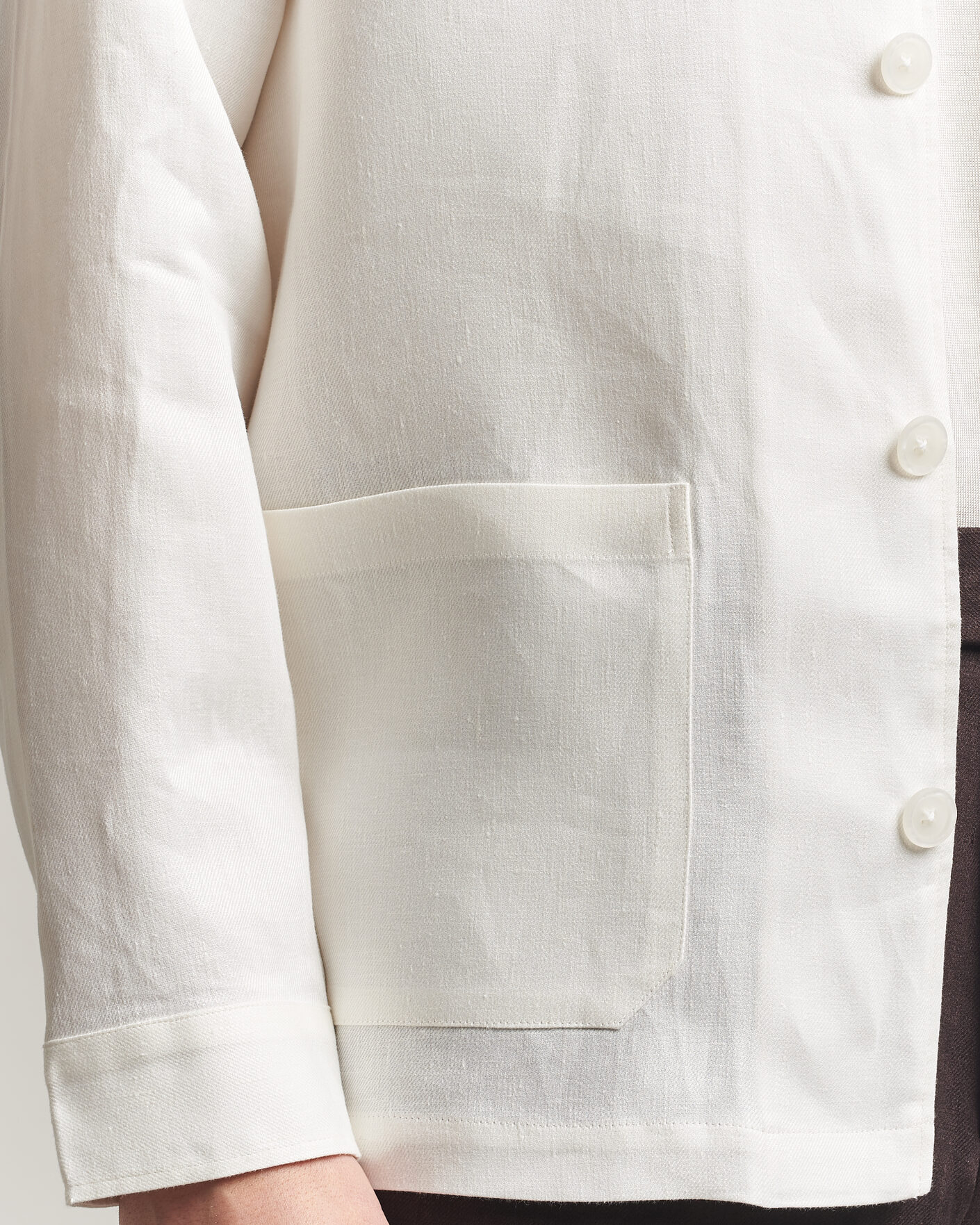 Herr | Skjortor | BOSS BLACK | Cai Linen Overshirt White