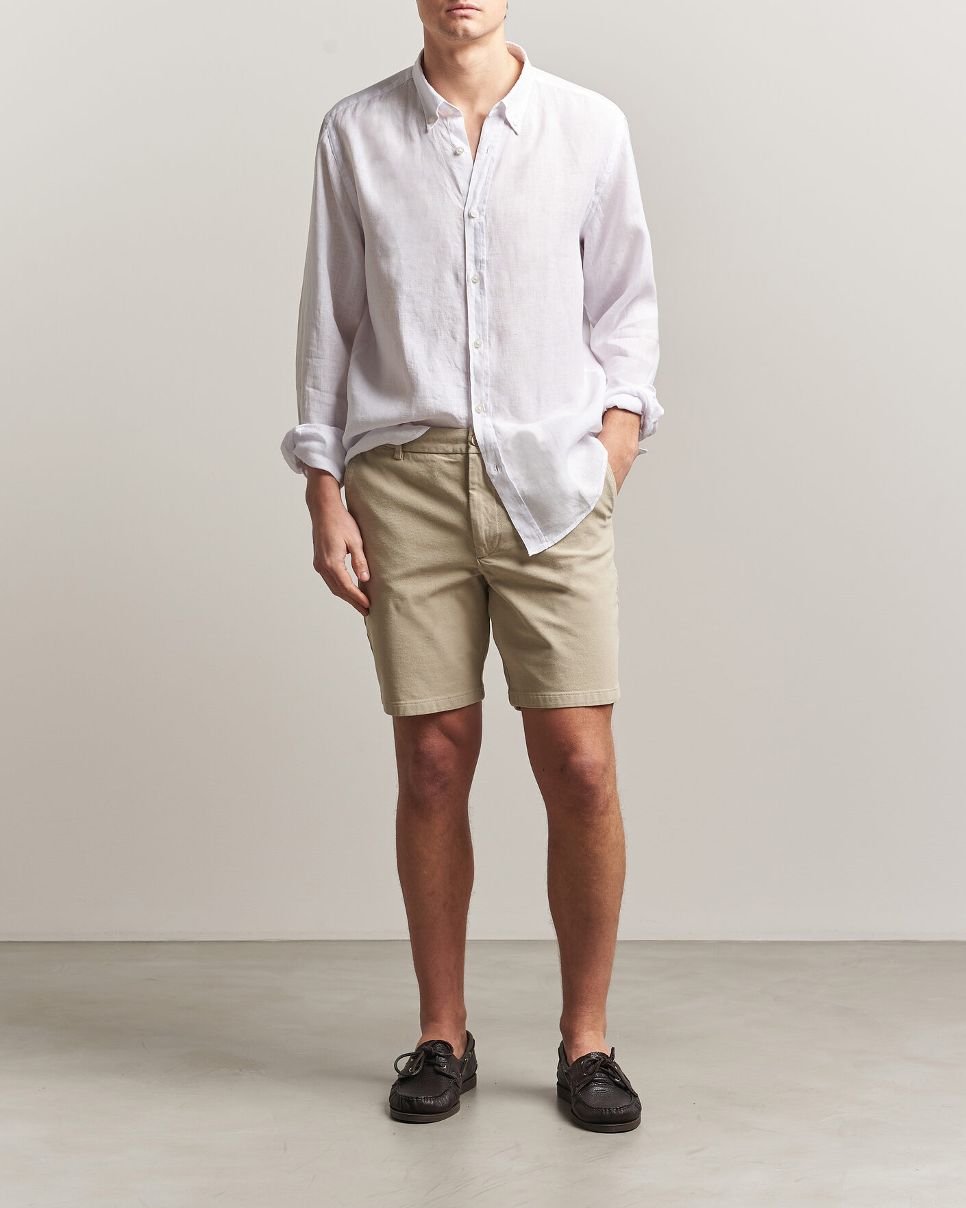 Herr | Skjortor | BOSS BLACK | Liam Linen Shirt White