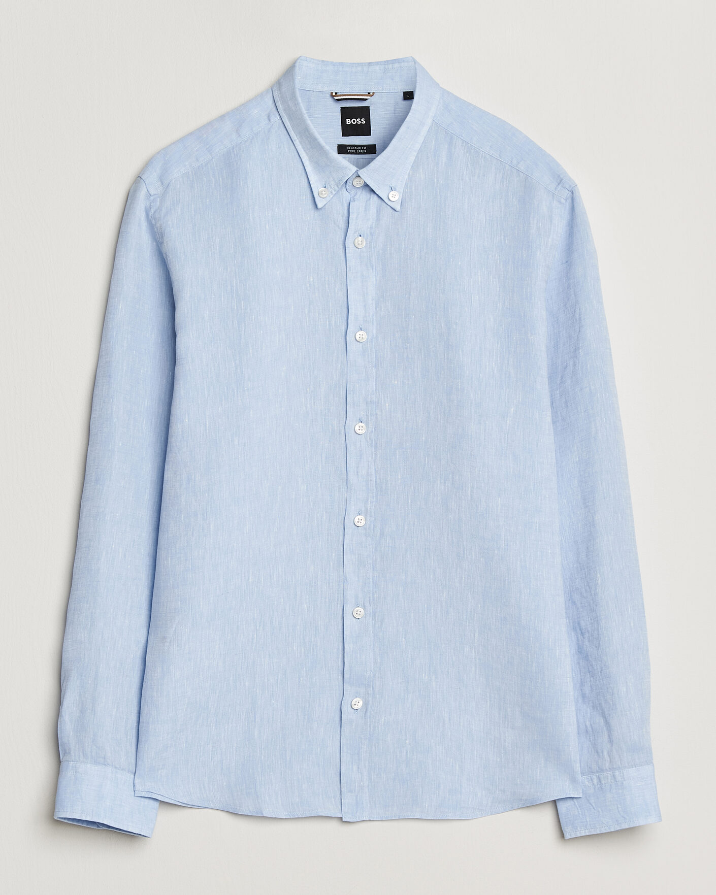 Herr | Skjortor | BOSS BLACK | Liam Linen Shirt Light Blue