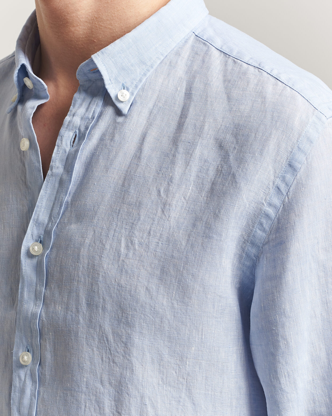 Herr | Skjortor | BOSS BLACK | Liam Linen Shirt Light Blue