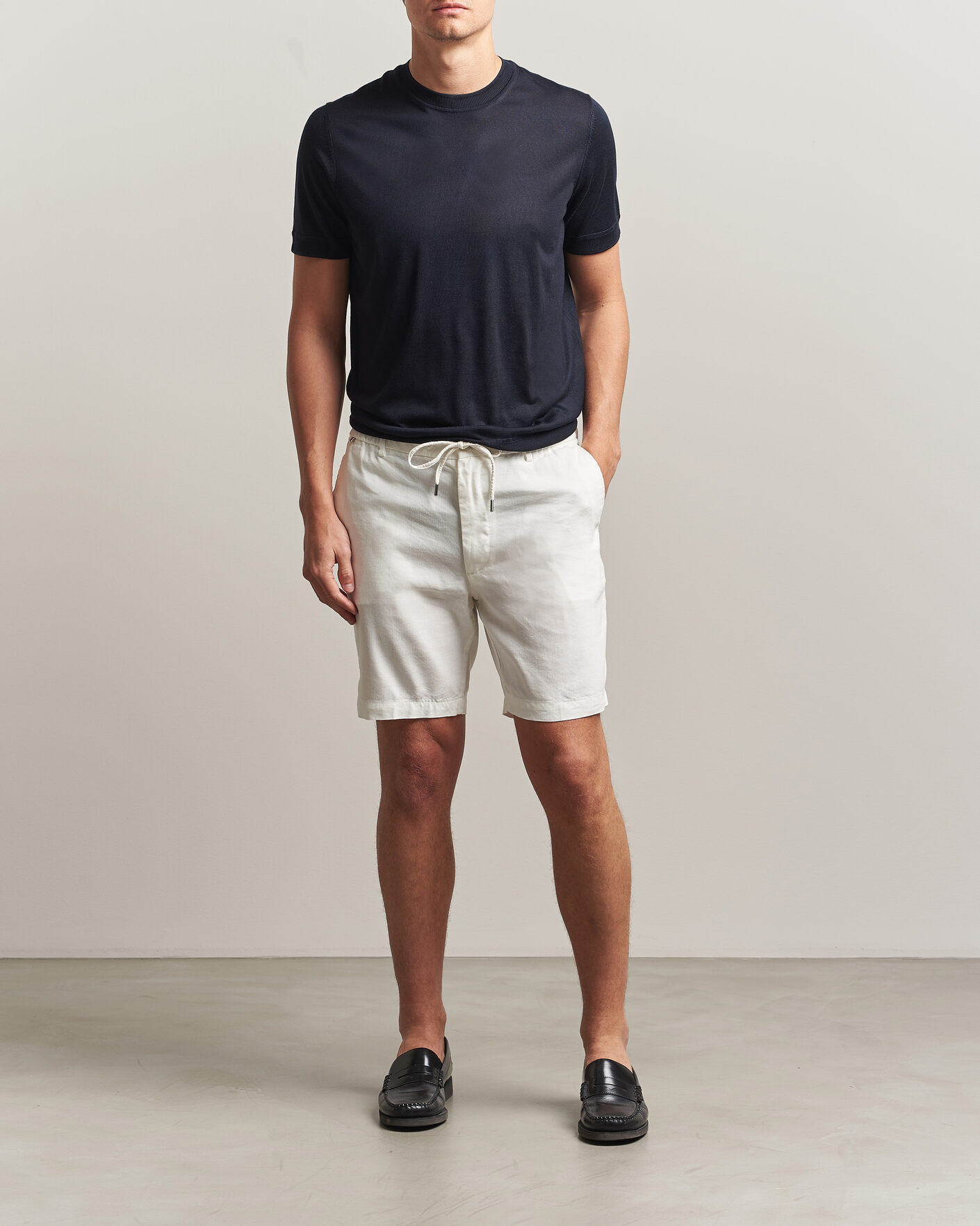Herr | Shorts | BOSS BLACK | Kane Linen Drawstring Shorts White