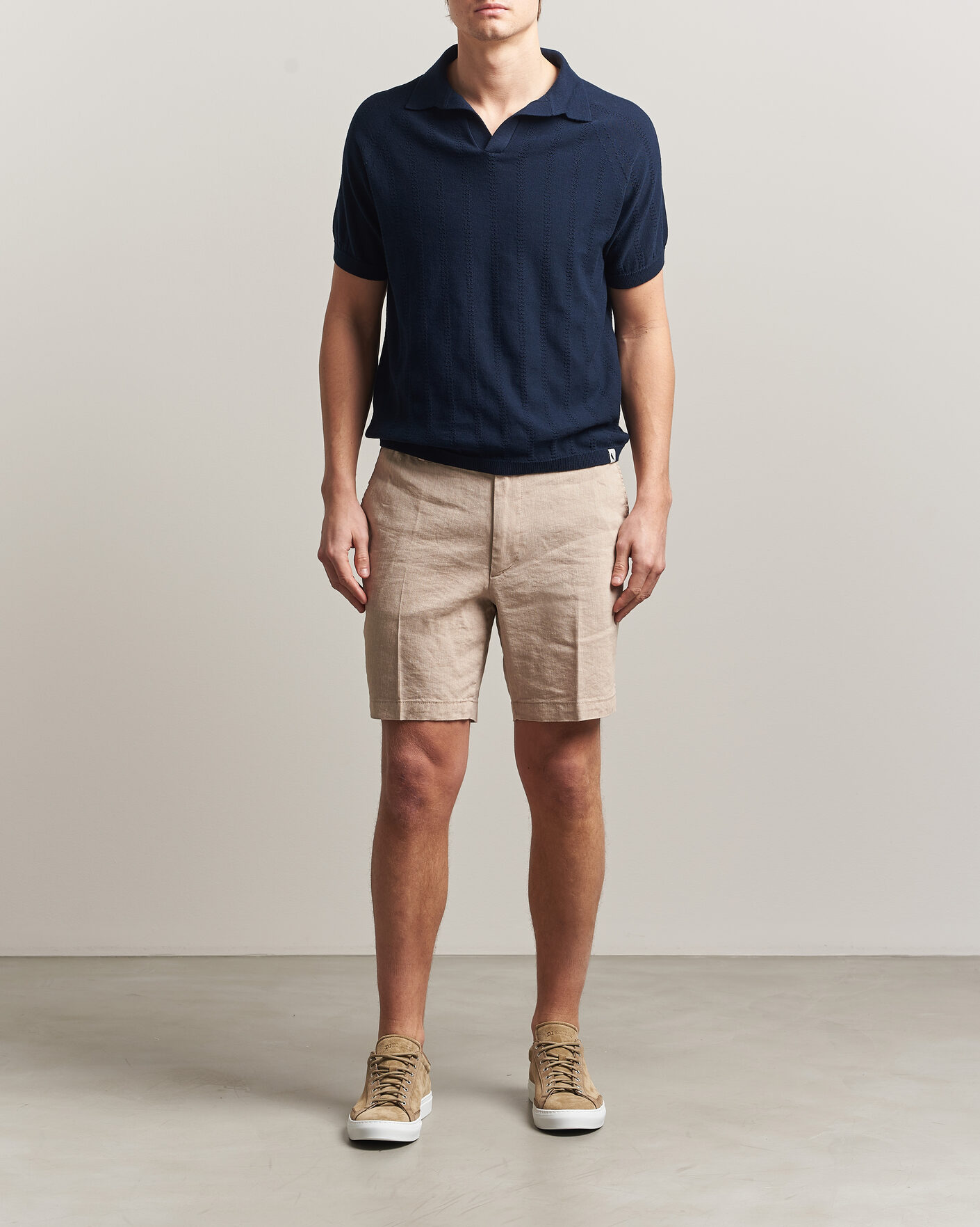 Herr | Shorts | BOSS BLACK | Kane Linen Drawstring Shorts Open Beige