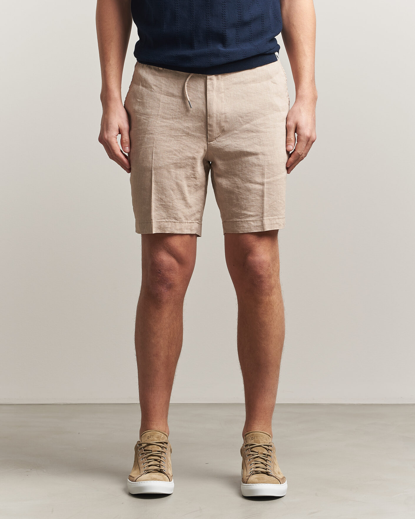 Herr | Shorts | BOSS BLACK | Kane Linen Drawstring Shorts Open Beige