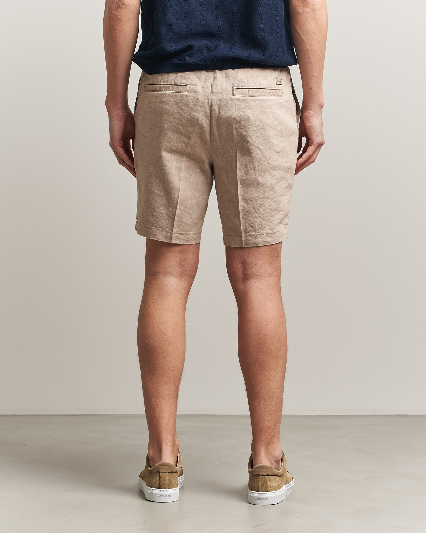Herr | Shorts | BOSS BLACK | Kane Linen Drawstring Shorts Open Beige