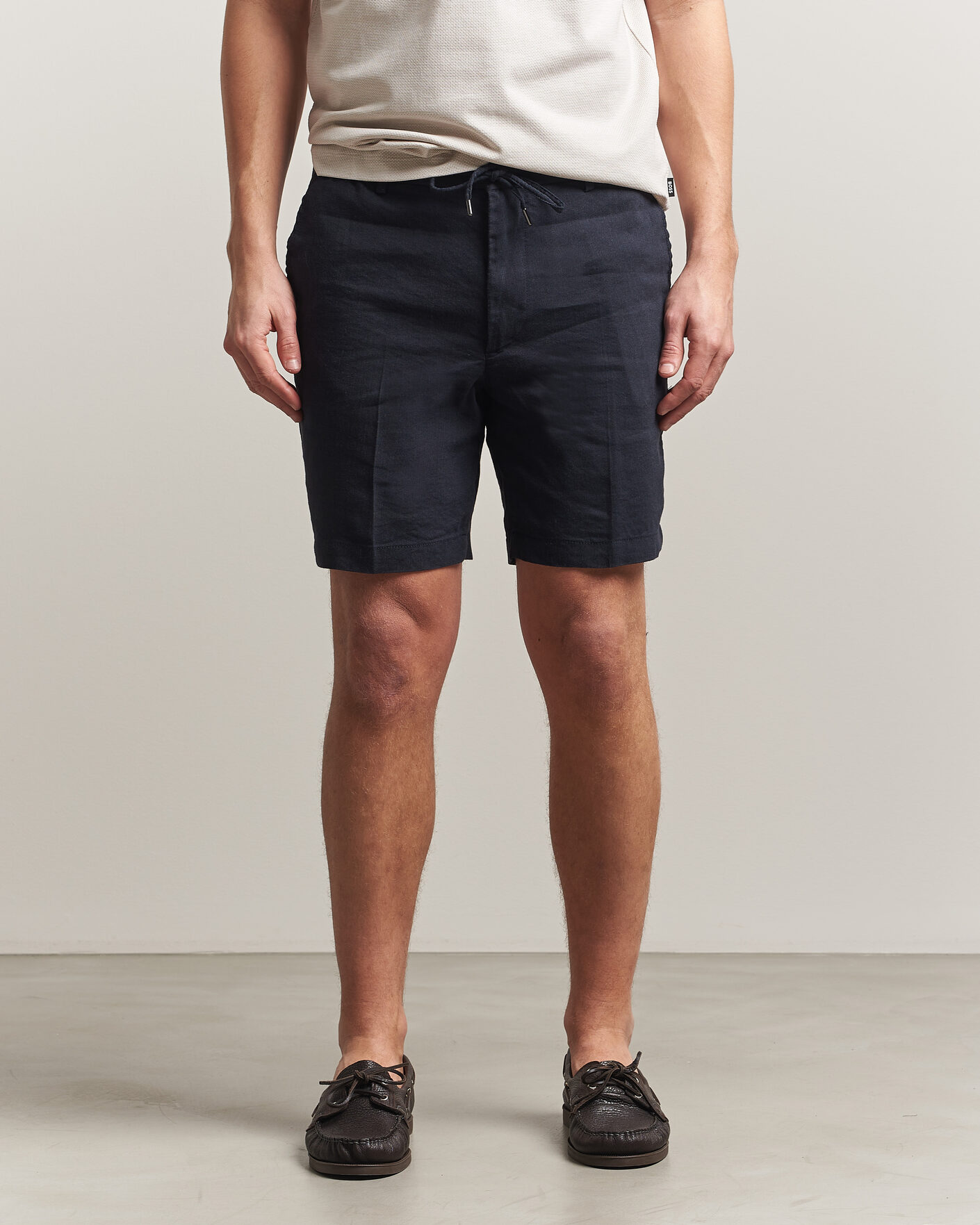 Herr | Shorts | BOSS BLACK | Kane Linen Drawstring Shorts Dark Blue