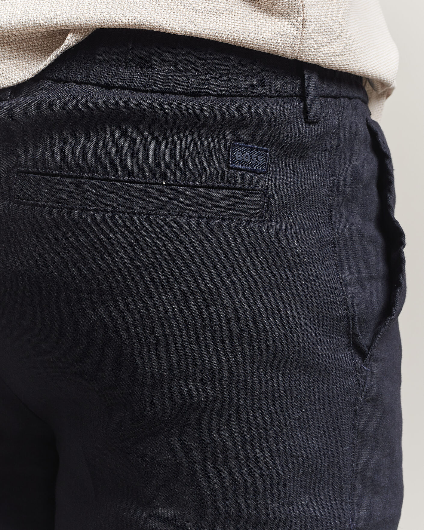 Herr | Shorts | BOSS BLACK | Kane Linen Drawstring Shorts Dark Blue