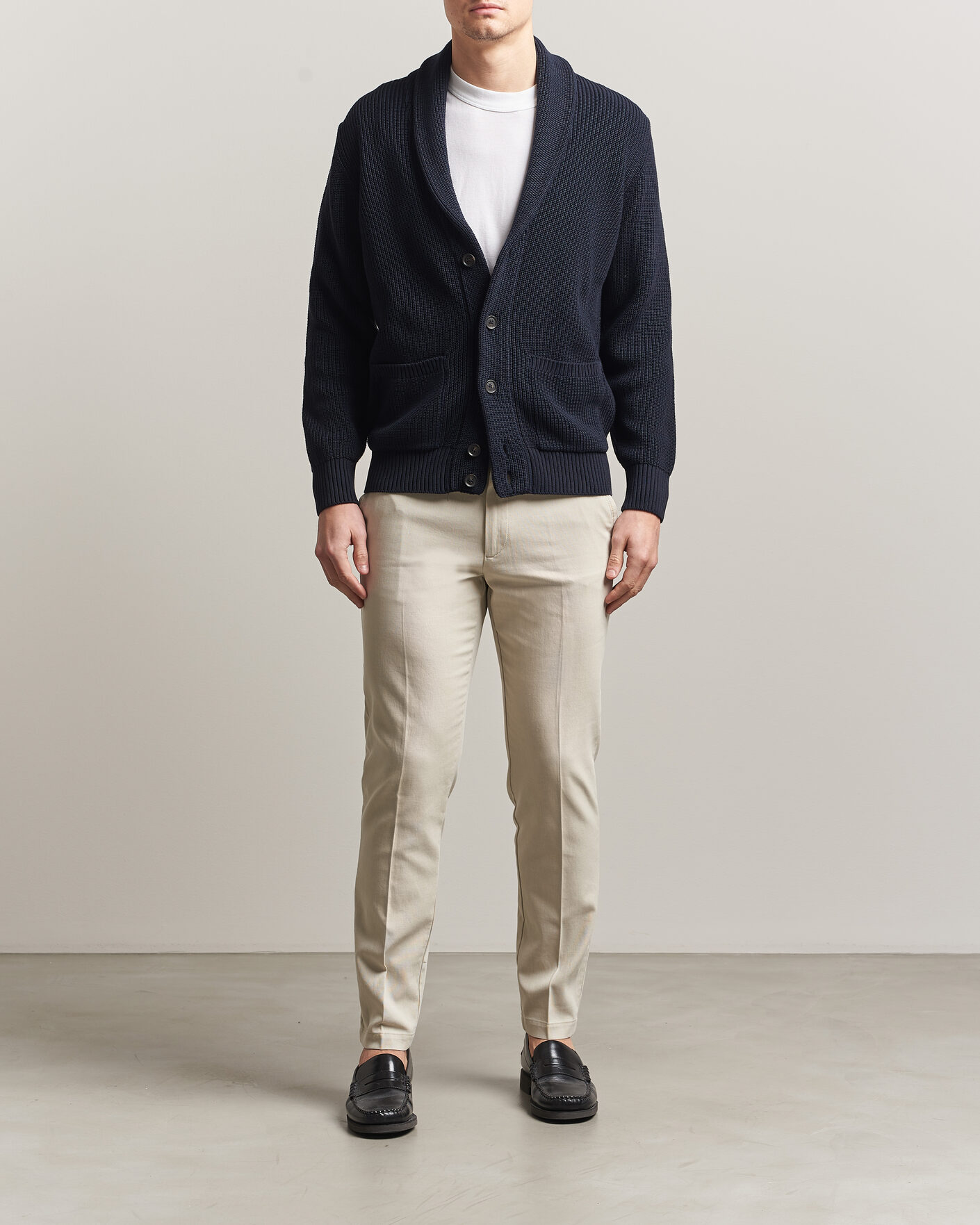 Herr | Byxor | BOSS BLACK | Kaiton Structured Chinos Open Beige