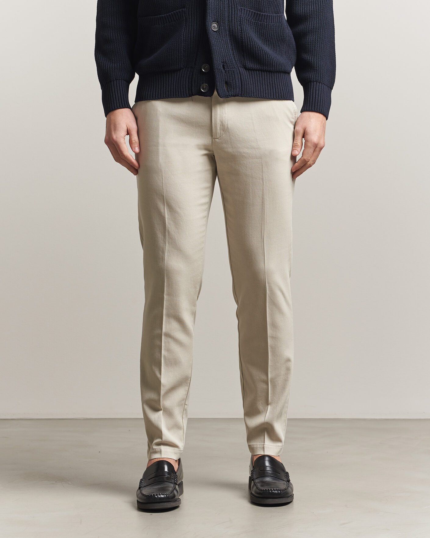 Herr | Byxor | BOSS BLACK | Kaiton Structured Chinos Open Beige