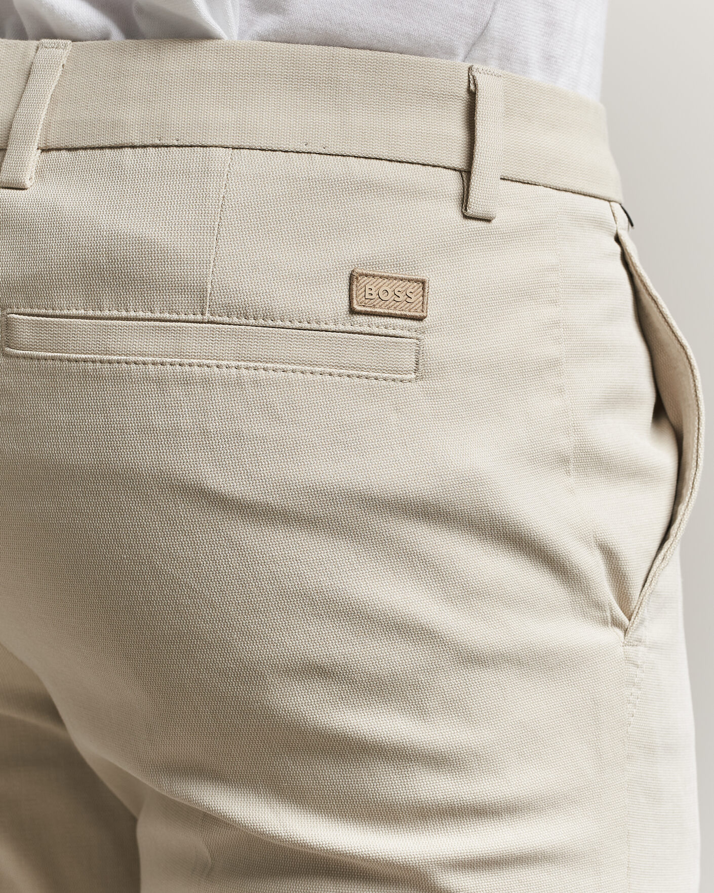 Herr | Byxor | BOSS BLACK | Kaiton Structured Chinos Open Beige