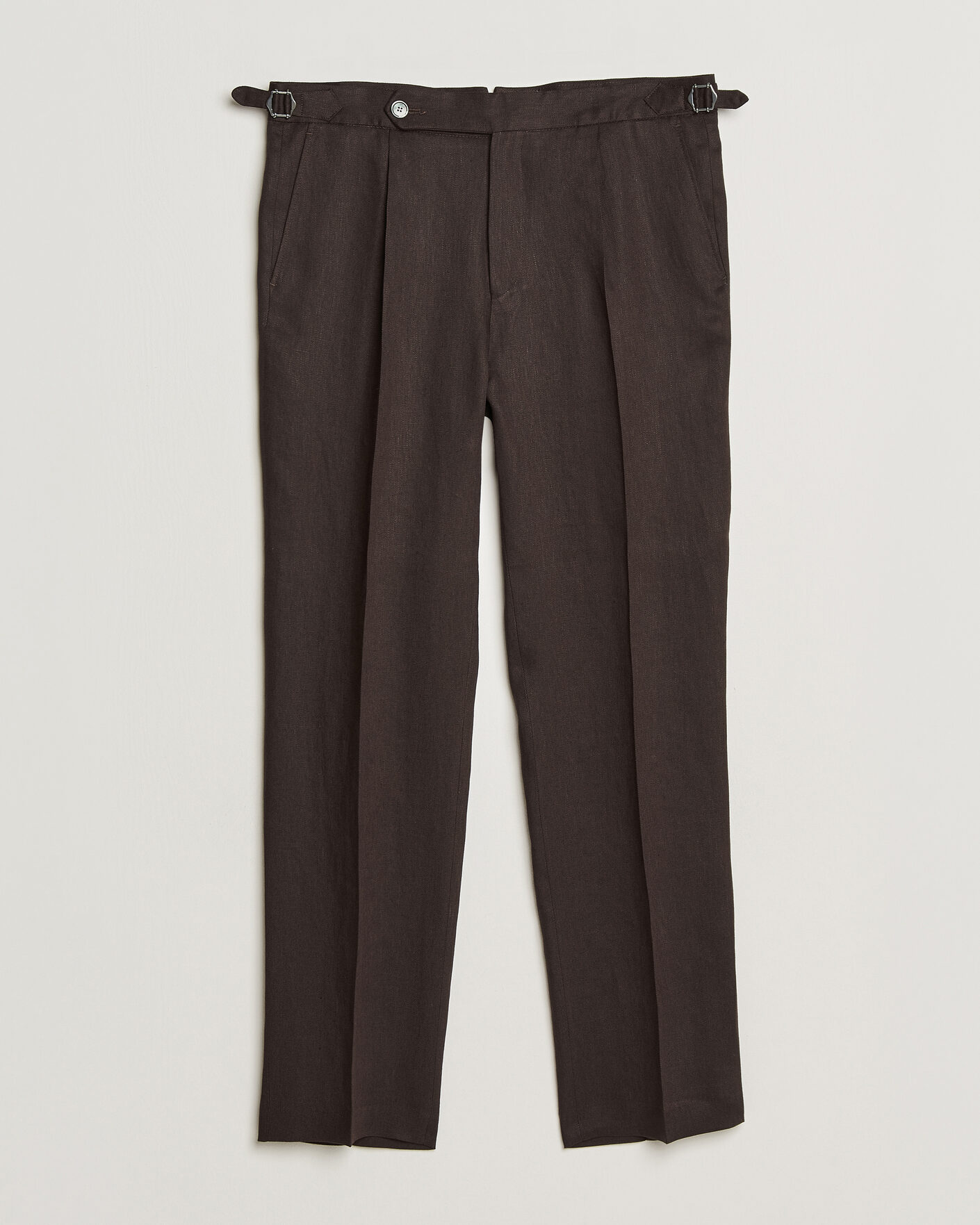 Herr | Byxor | BOSS BLACK | Perino Linen Suit Trousers Dark Brown