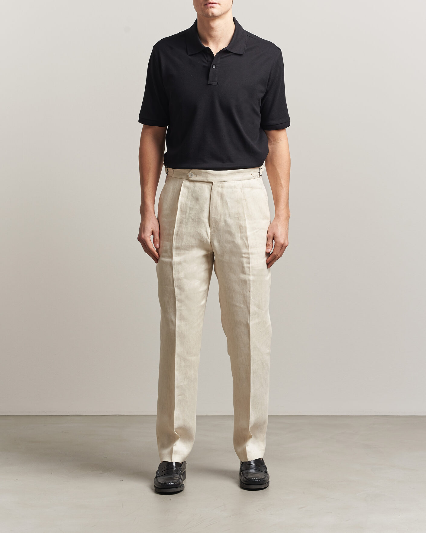 Herr | Byxor | BOSS BLACK | Perino Linen Suit Trousers Open Beige