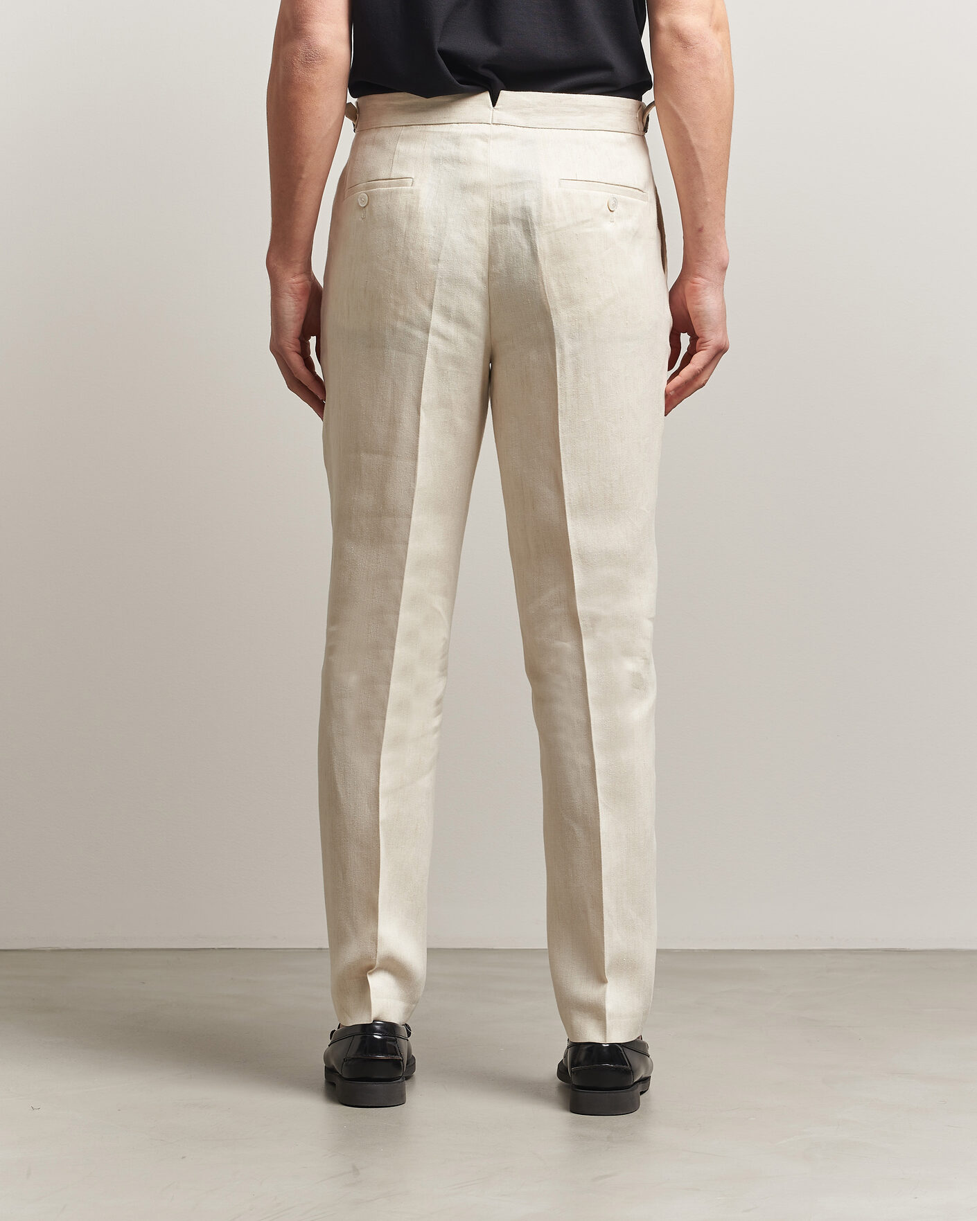 Herr | Byxor | BOSS BLACK | Perino Linen Suit Trousers Open Beige