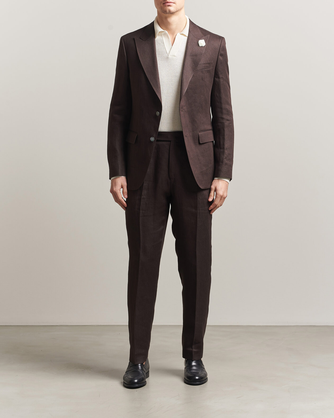 Herr | Kavajer | BOSS BLACK | Hutson Linen Suit Blazer Dark Brown