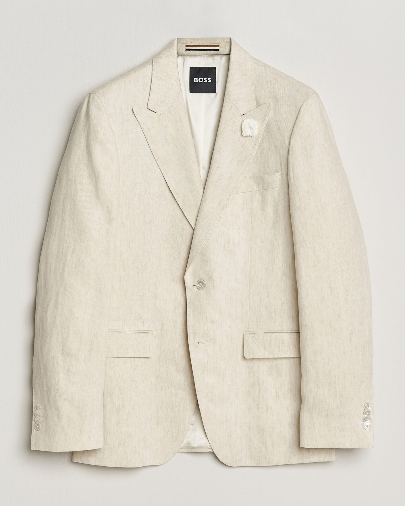 Herr | Kavajer | BOSS BLACK | Hutson Linen Suit Blazer Open Beige