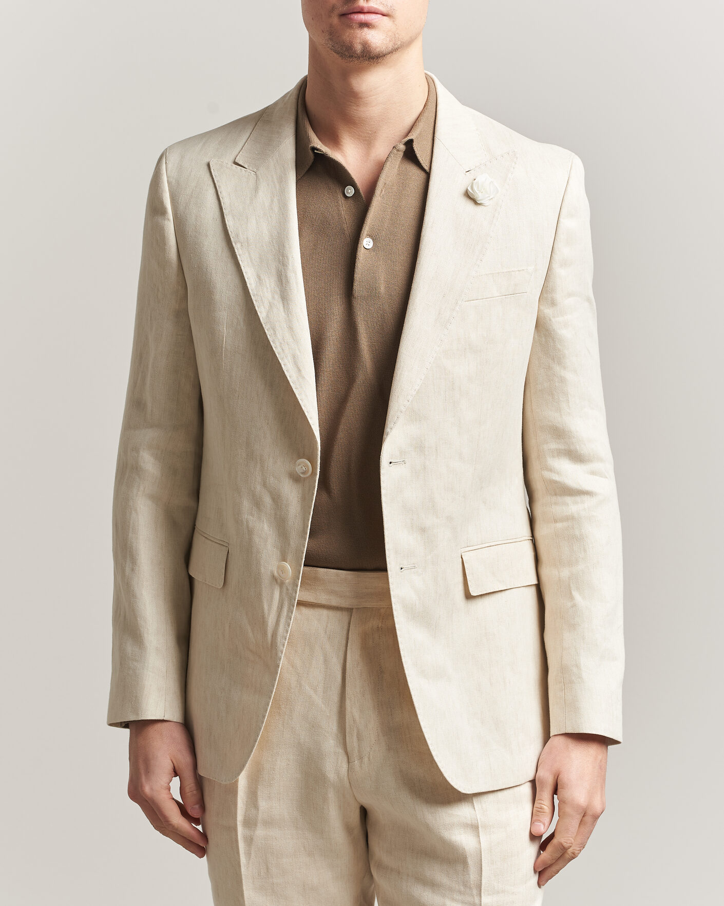 Herr | Kavajer | BOSS BLACK | Hutson Linen Suit Blazer Open Beige