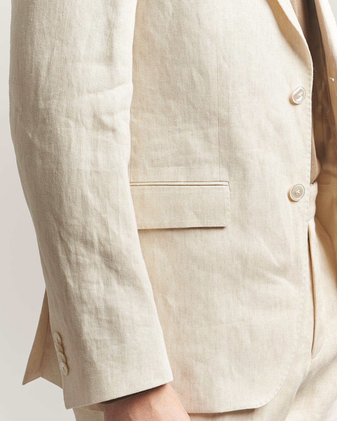 Herr | Kavajer | BOSS BLACK | Hutson Linen Suit Blazer Open Beige