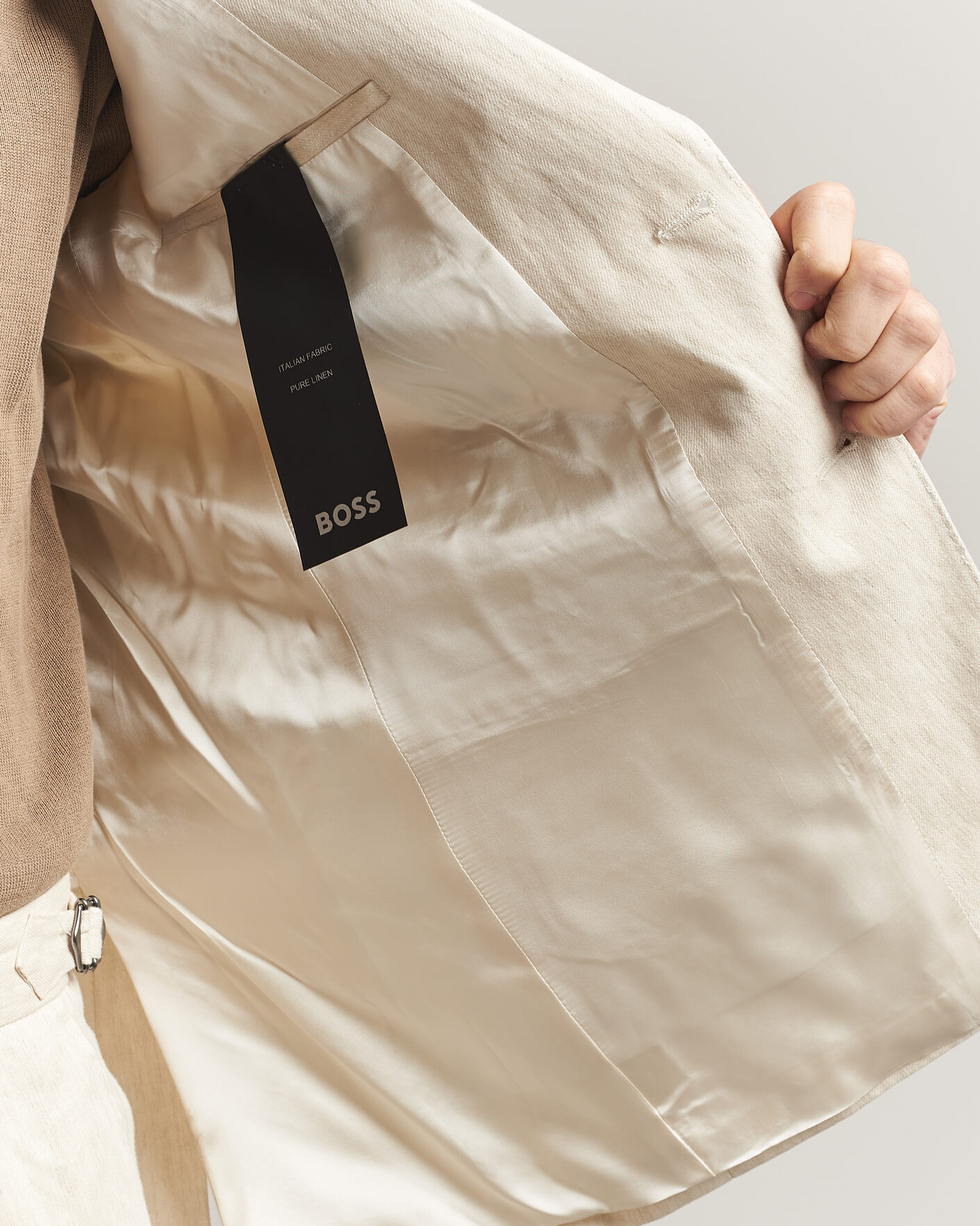 Herr | Kavajer | BOSS BLACK | Hutson Linen Suit Blazer Open Beige