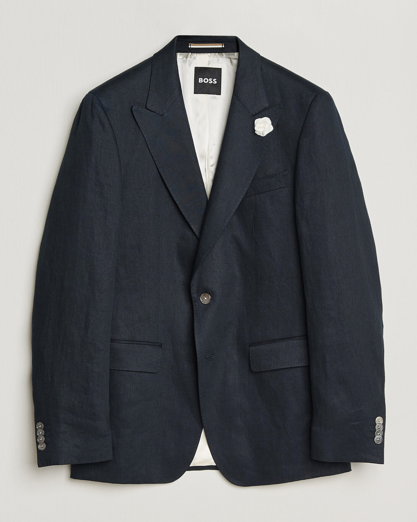 Herr | Kavajer | BOSS BLACK | Hutson Linen Suit Blazer Dark Blue