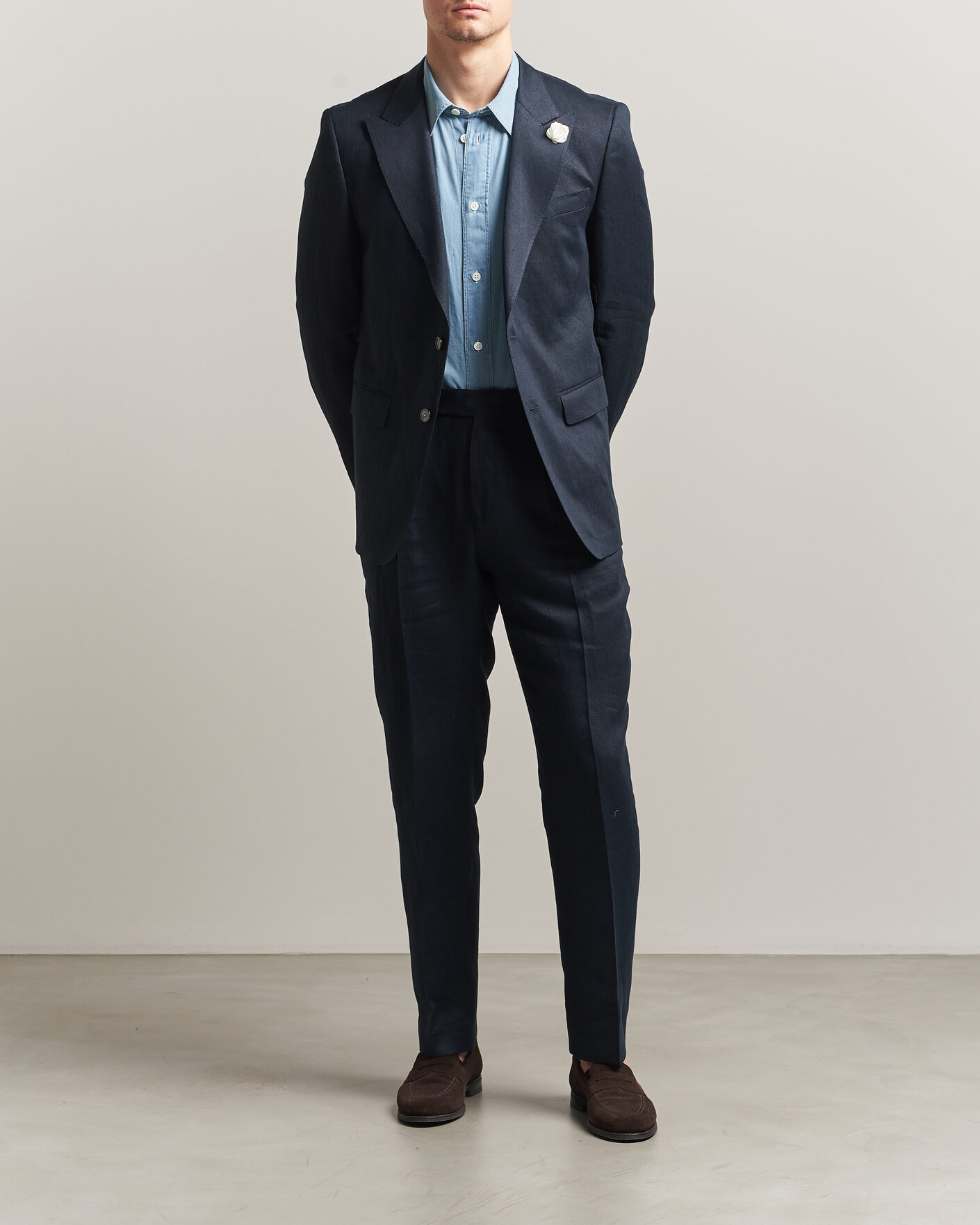 Herr | Kavajer | BOSS BLACK | Hutson Linen Suit Blazer Dark Blue