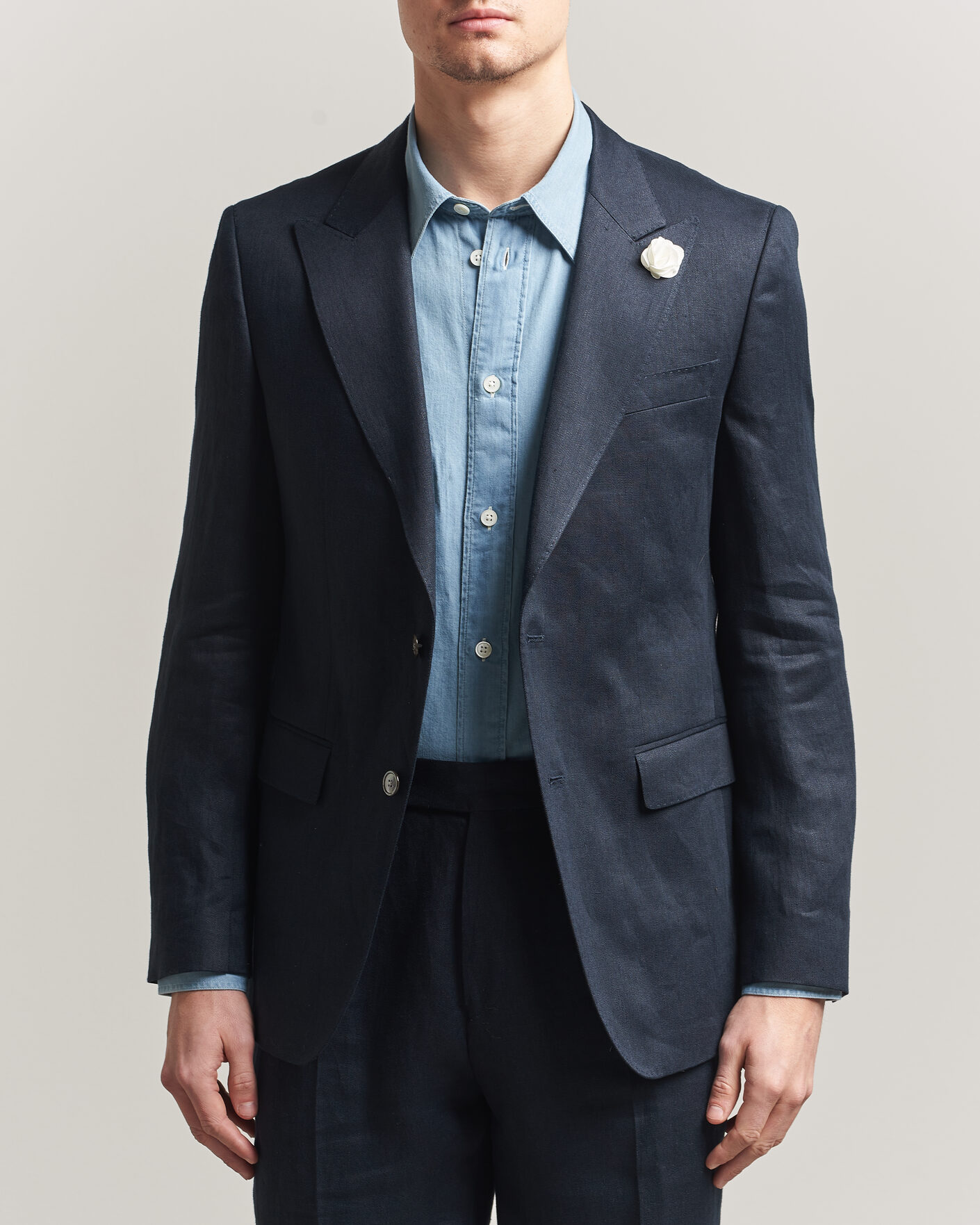 Herr | Kavajer | BOSS BLACK | Hutson Linen Suit Blazer Dark Blue