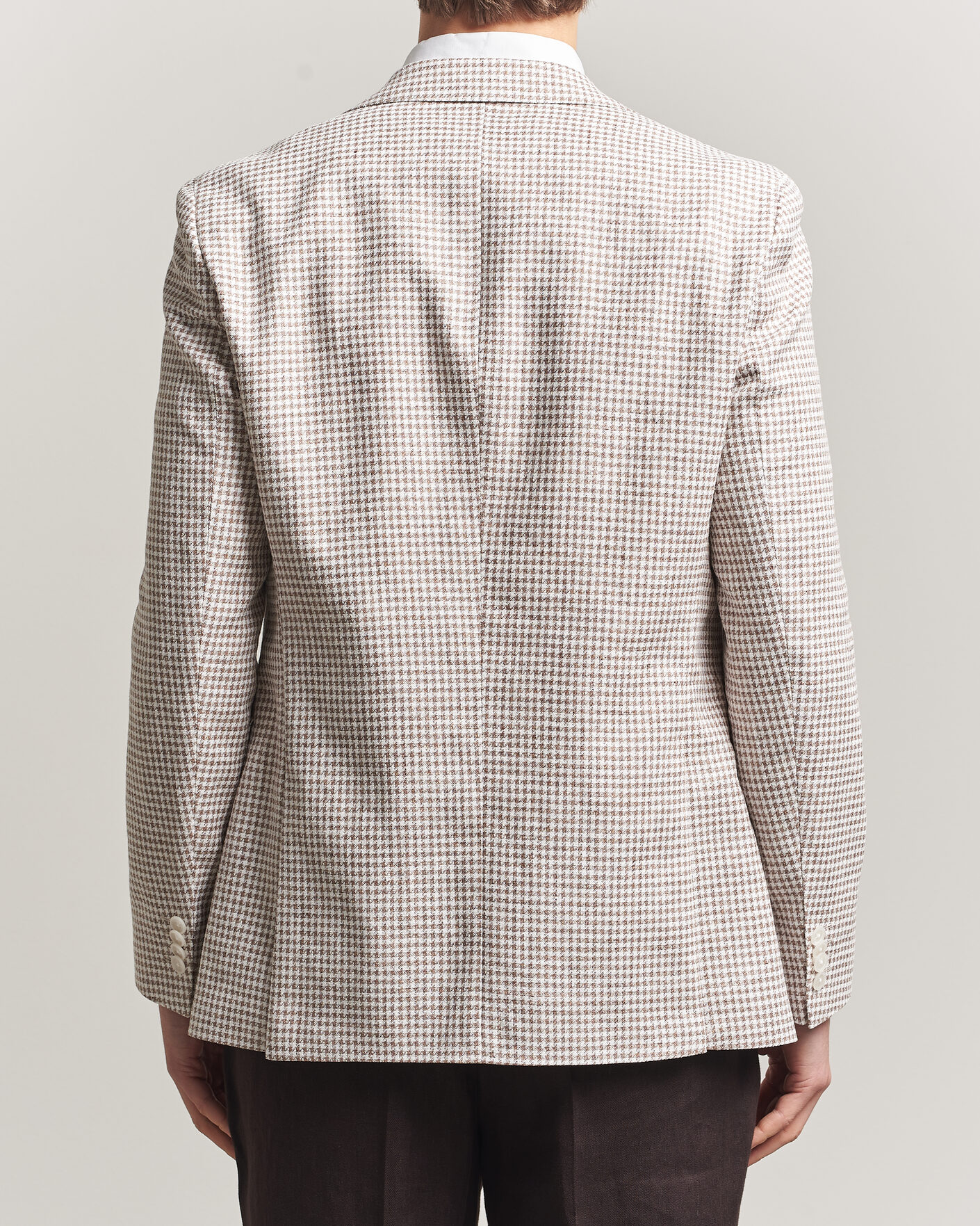 Herr | Kavajer | BOSS BLACK | Hutson Linen/Cotton Houndstooth Blazer Open Beige