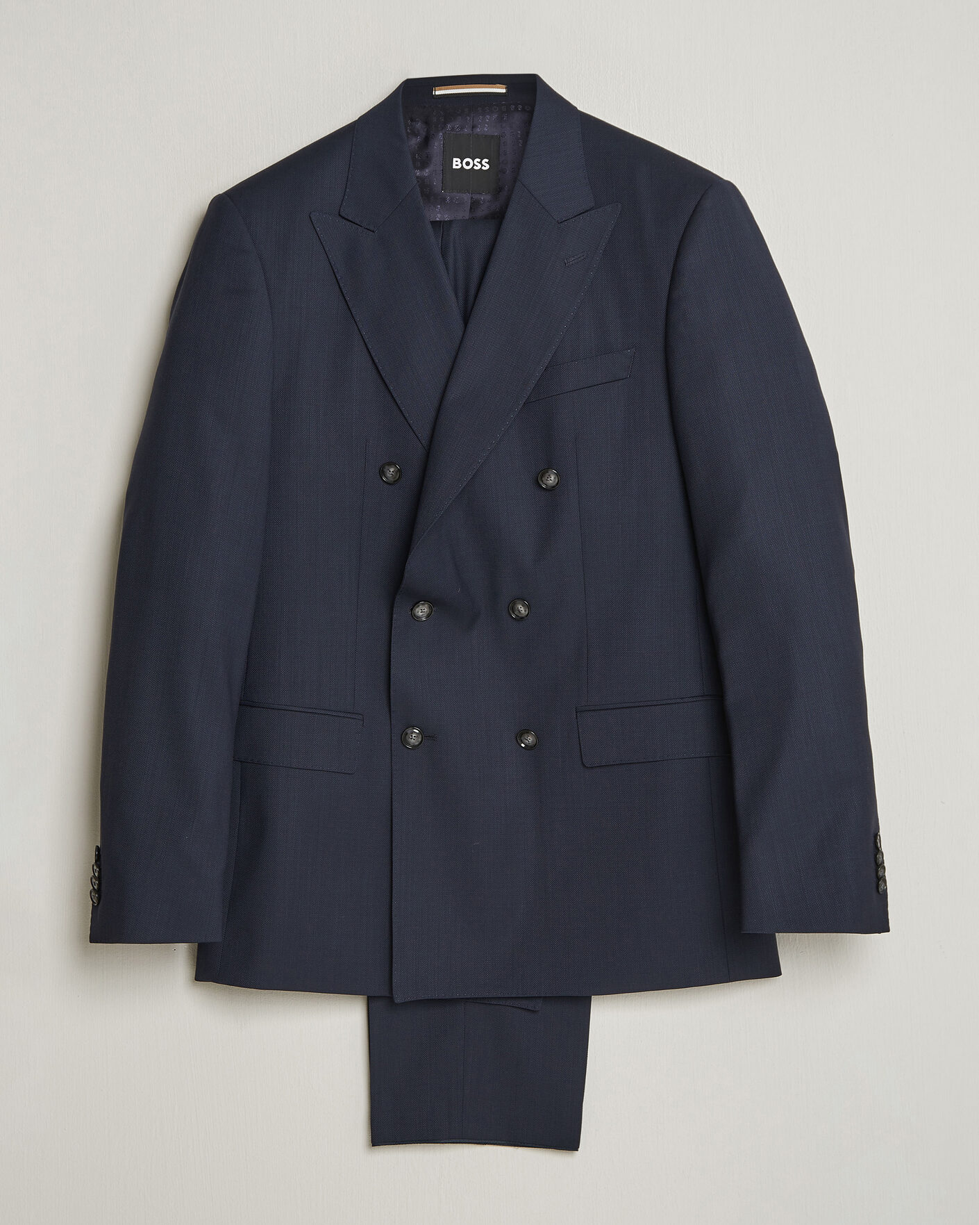 Herr | Kostymer | BOSS BLACK | Huge Wool Double Breasted Suit Dark Blue
