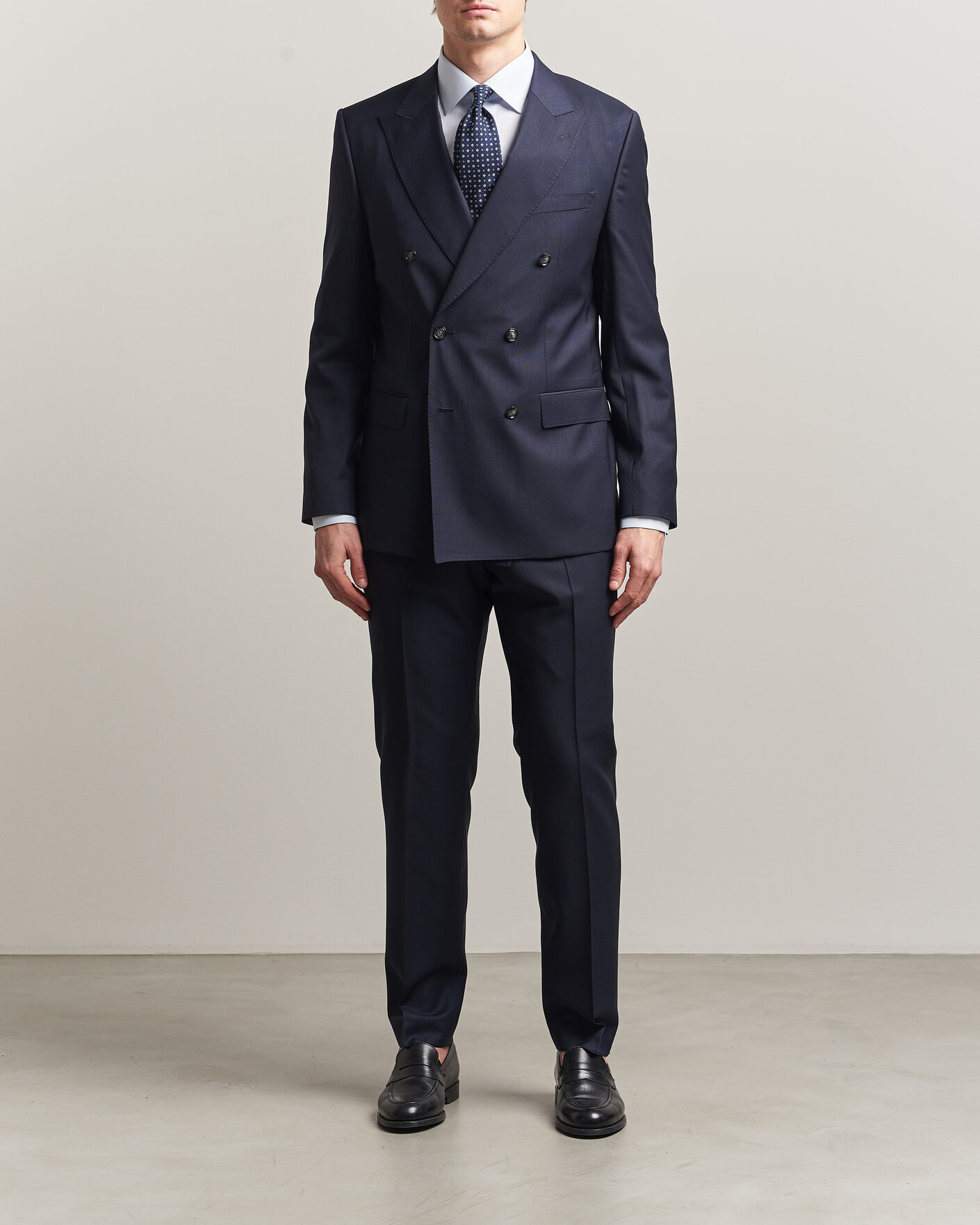 Herr | Kostymer | BOSS BLACK | Huge Wool Double Breasted Suit Dark Blue