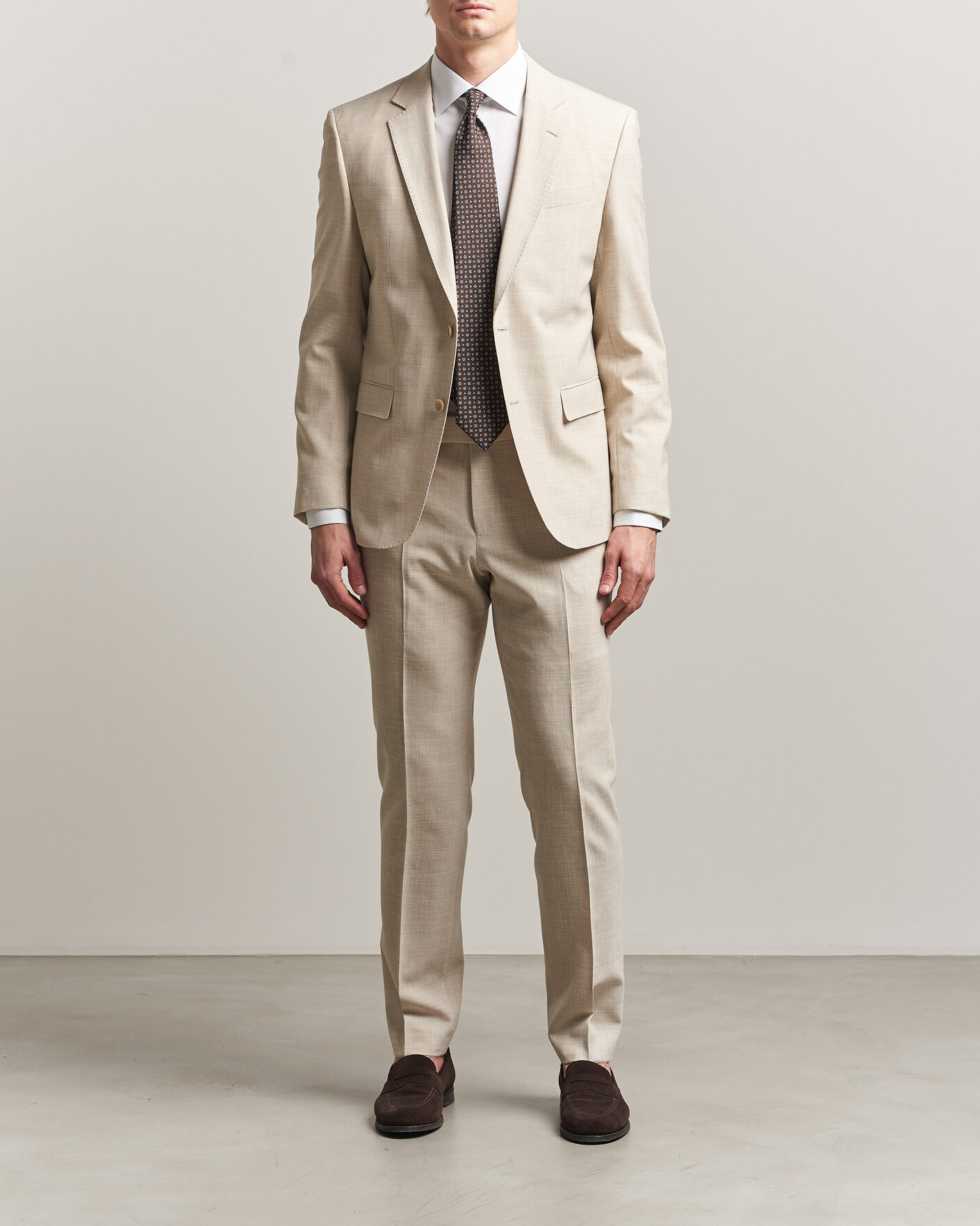 Herr | Kostymer | BOSS BLACK | Huge Wool/Linen Suit Open Beige