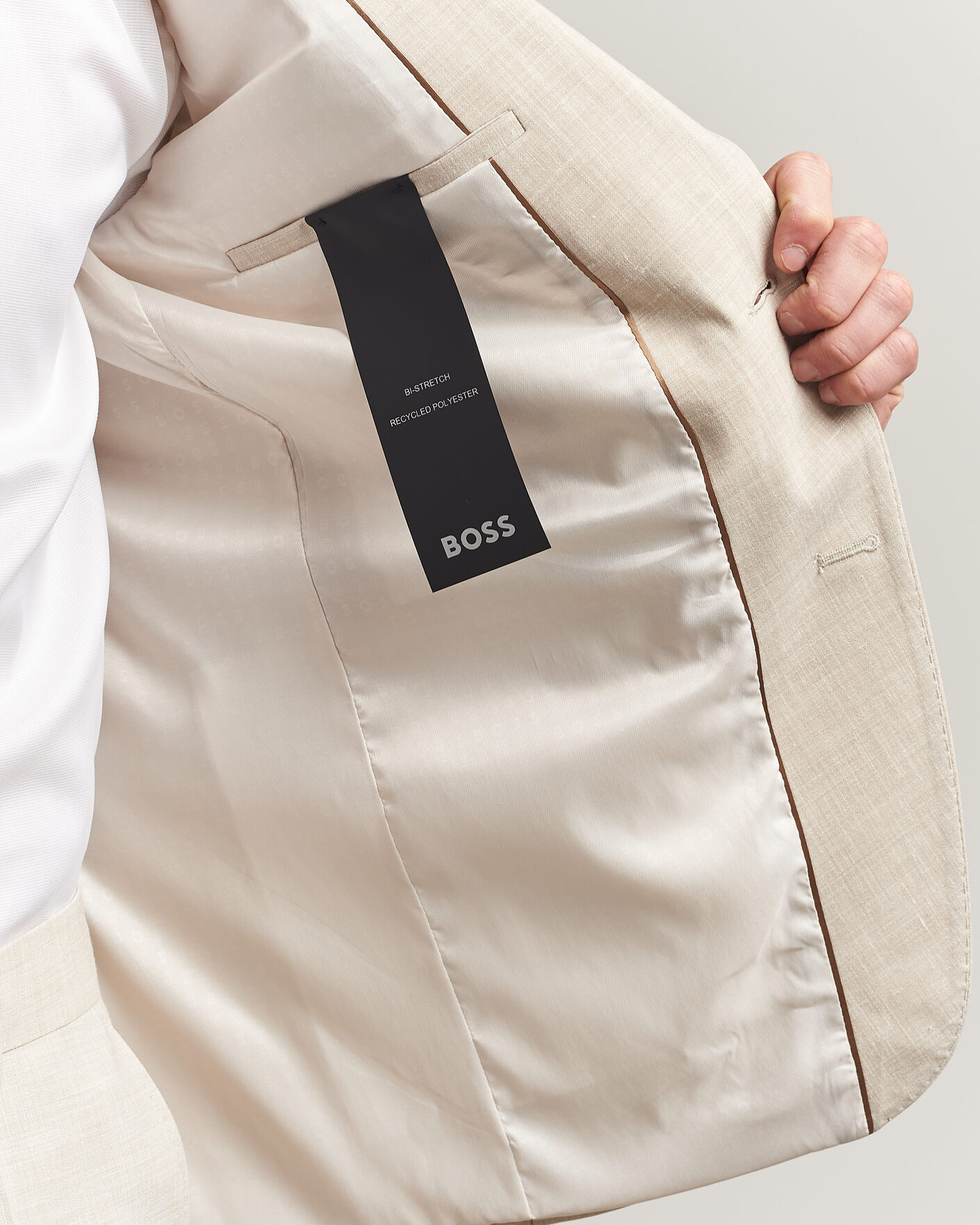 Herr | Kostymer | BOSS BLACK | Huge Wool/Linen Suit Open Beige