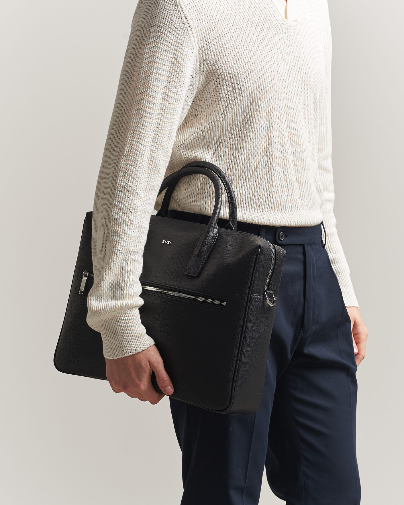 Herr | Väskor | BOSS BLACK | Daxter Leather Briefcase Black