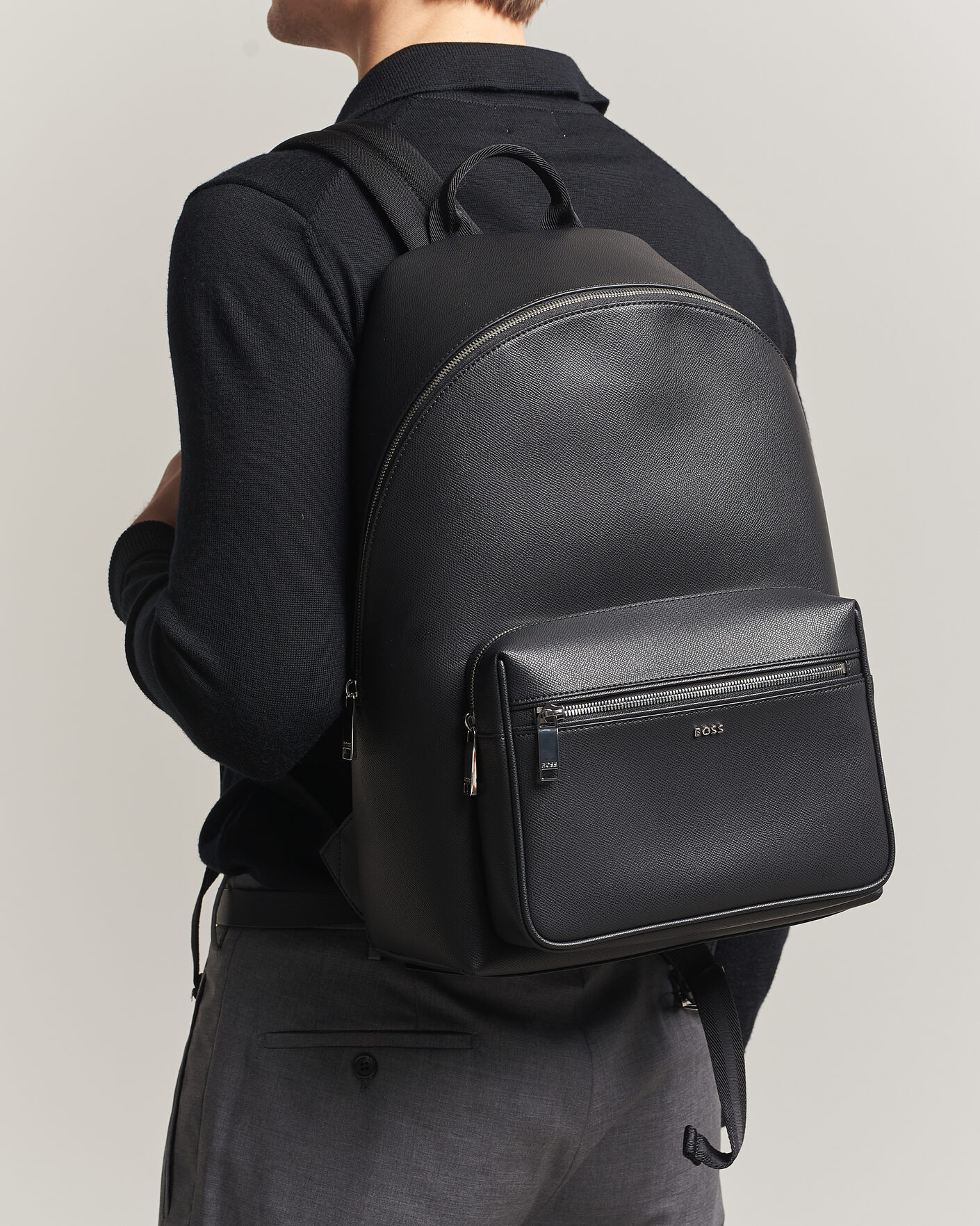 Herr | Väskor | BOSS BLACK | Daxter Leather Backpack Black