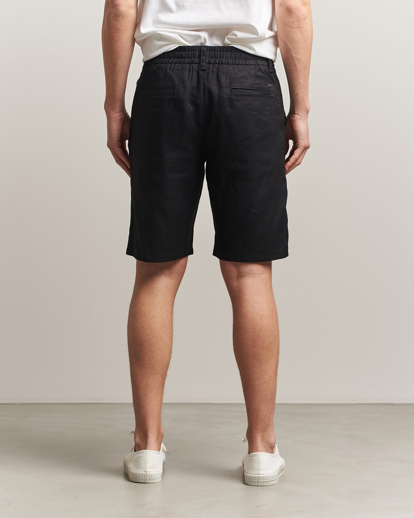 Herr | Shorts | BOSS ORANGE | Tapered Linen Drawstring Shorts Black