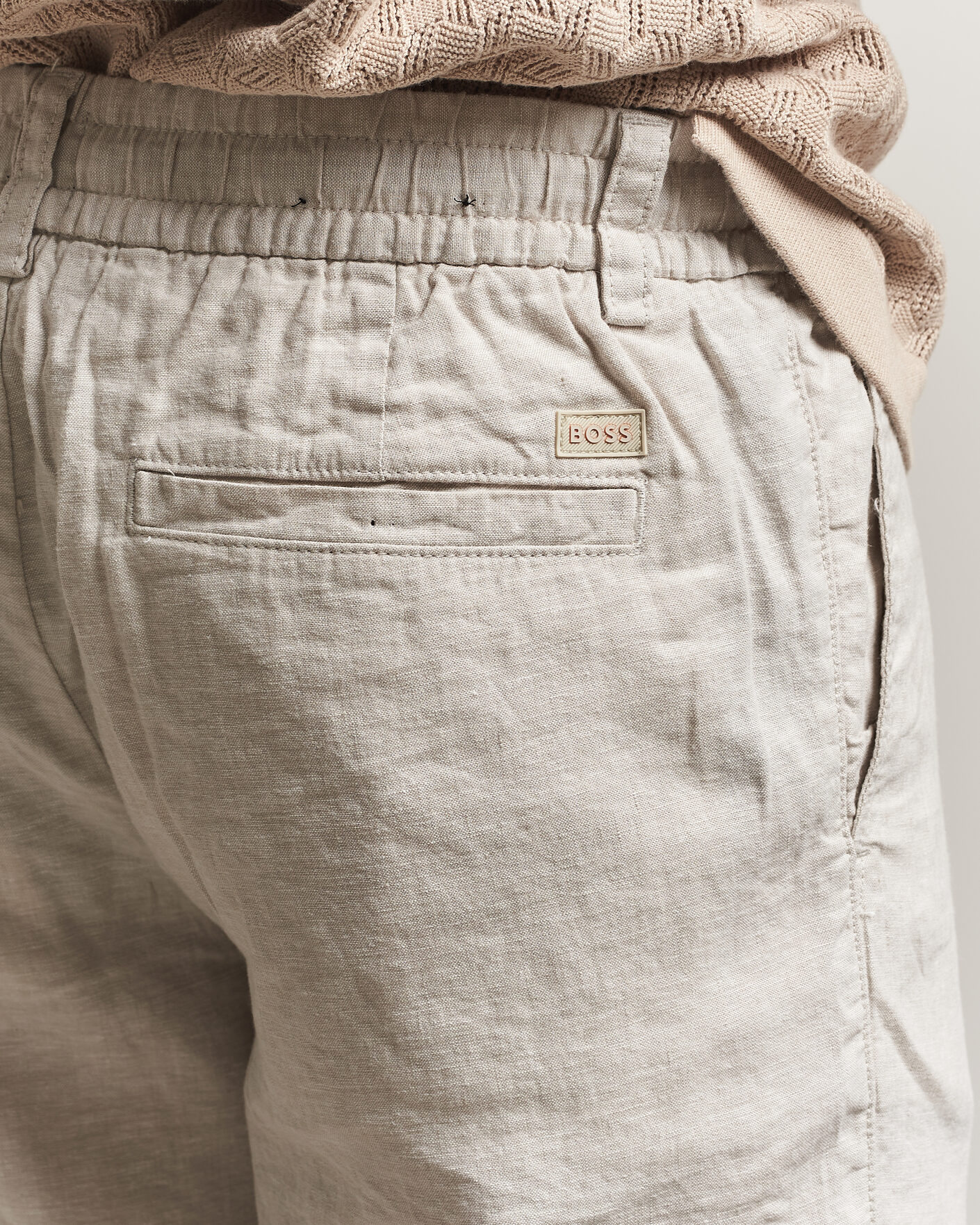 Herr | Shorts | BOSS ORANGE | Tapered Linen Drawstring Shorts Open Grey