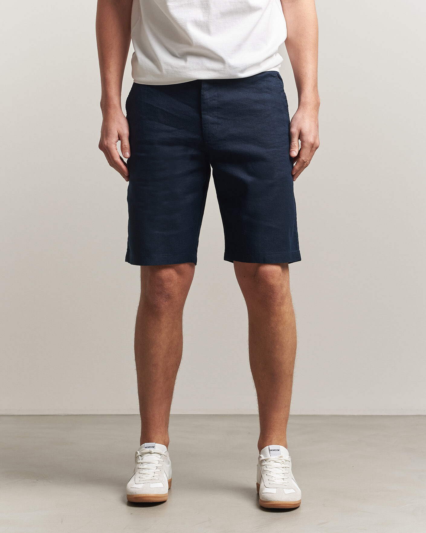 Herr | Shorts | BOSS ORANGE | Tapered Linen Drawstring Shorts Dark Blue