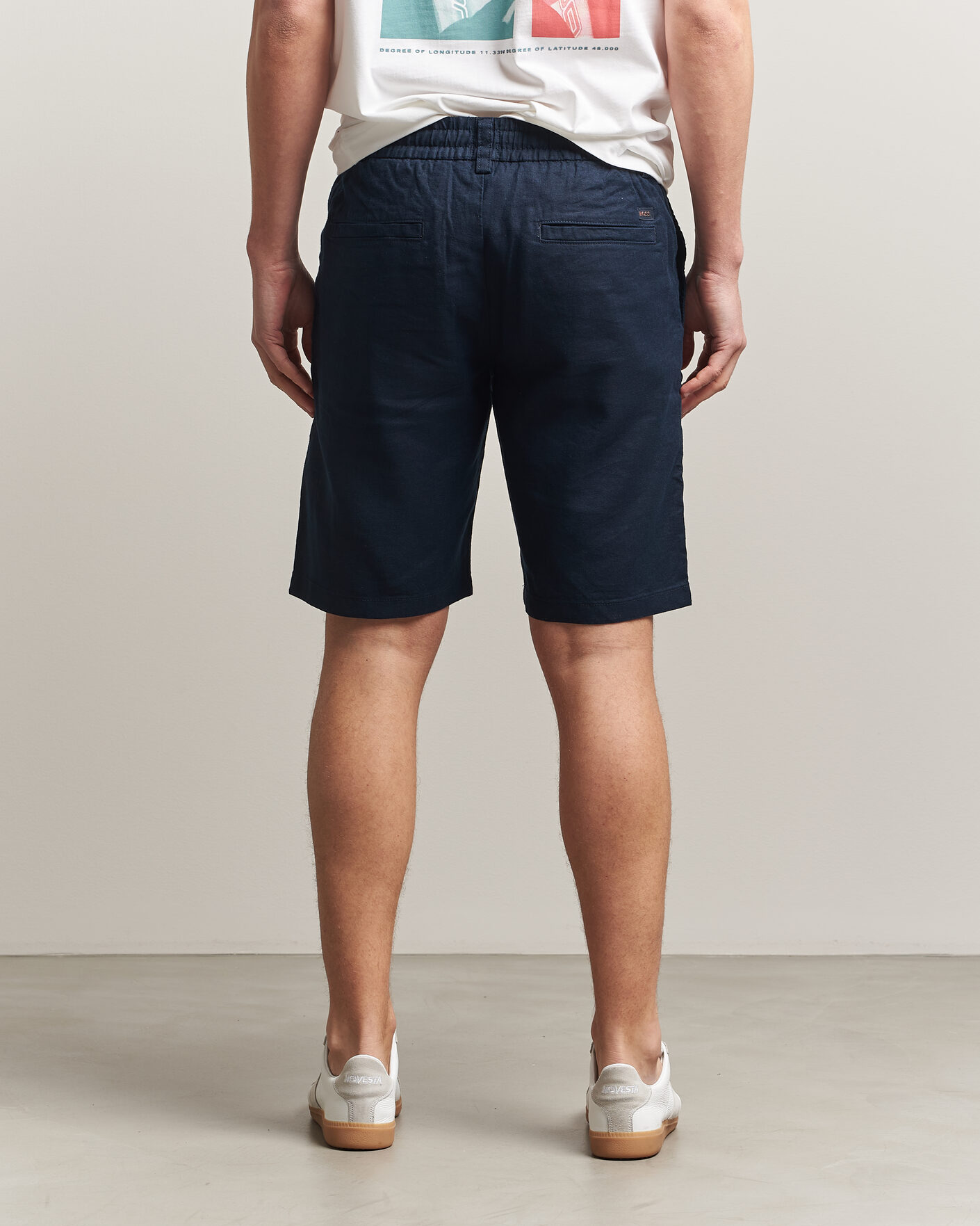Herr | Shorts | BOSS ORANGE | Tapered Linen Drawstring Shorts Dark Blue