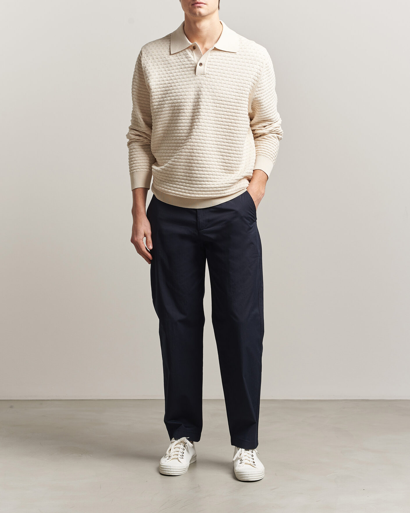 Herr | Byxor | BOSS ORANGE | Cotton Chinos Dark Blue