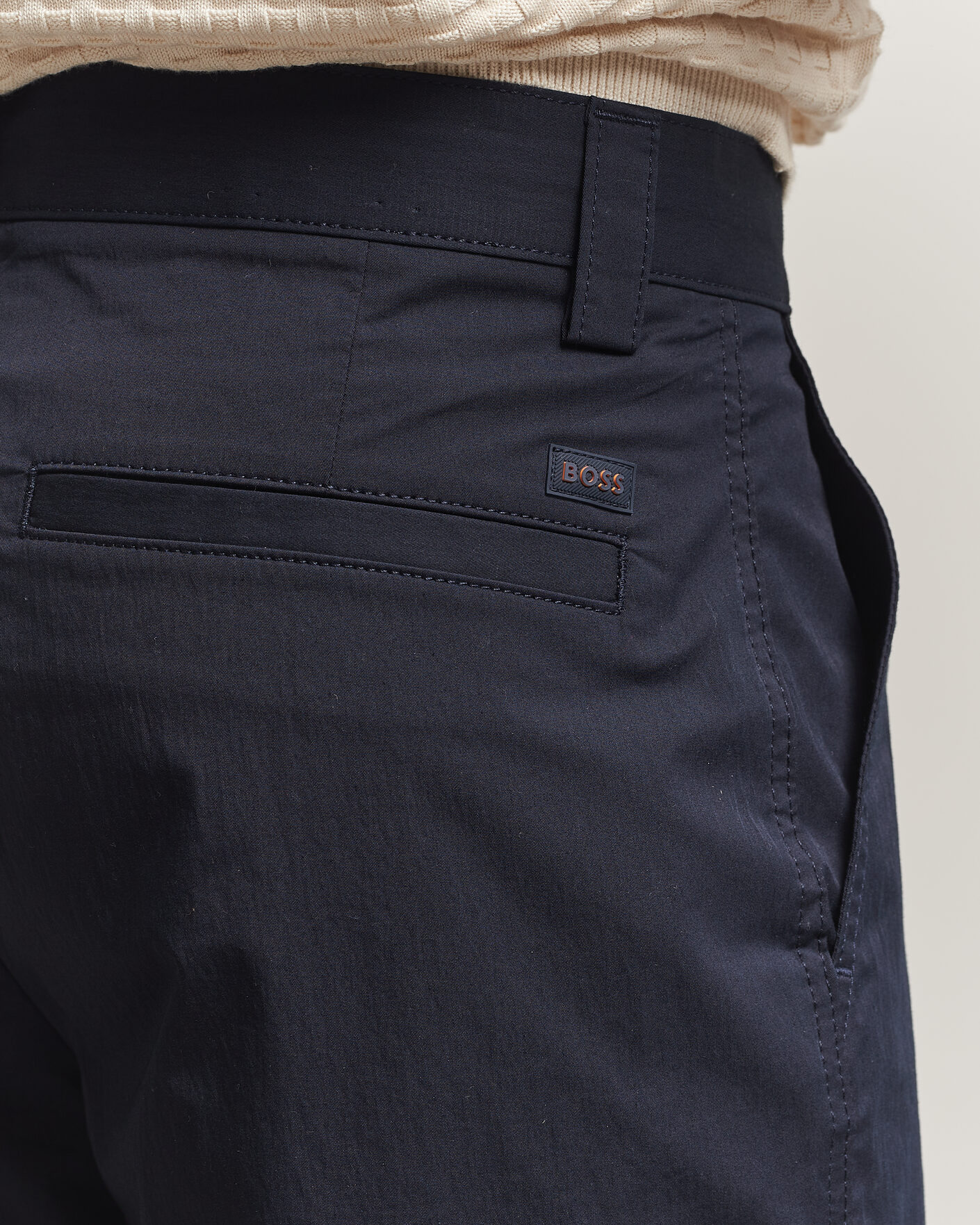 Herr | Byxor | BOSS ORANGE | Cotton Chinos Dark Blue