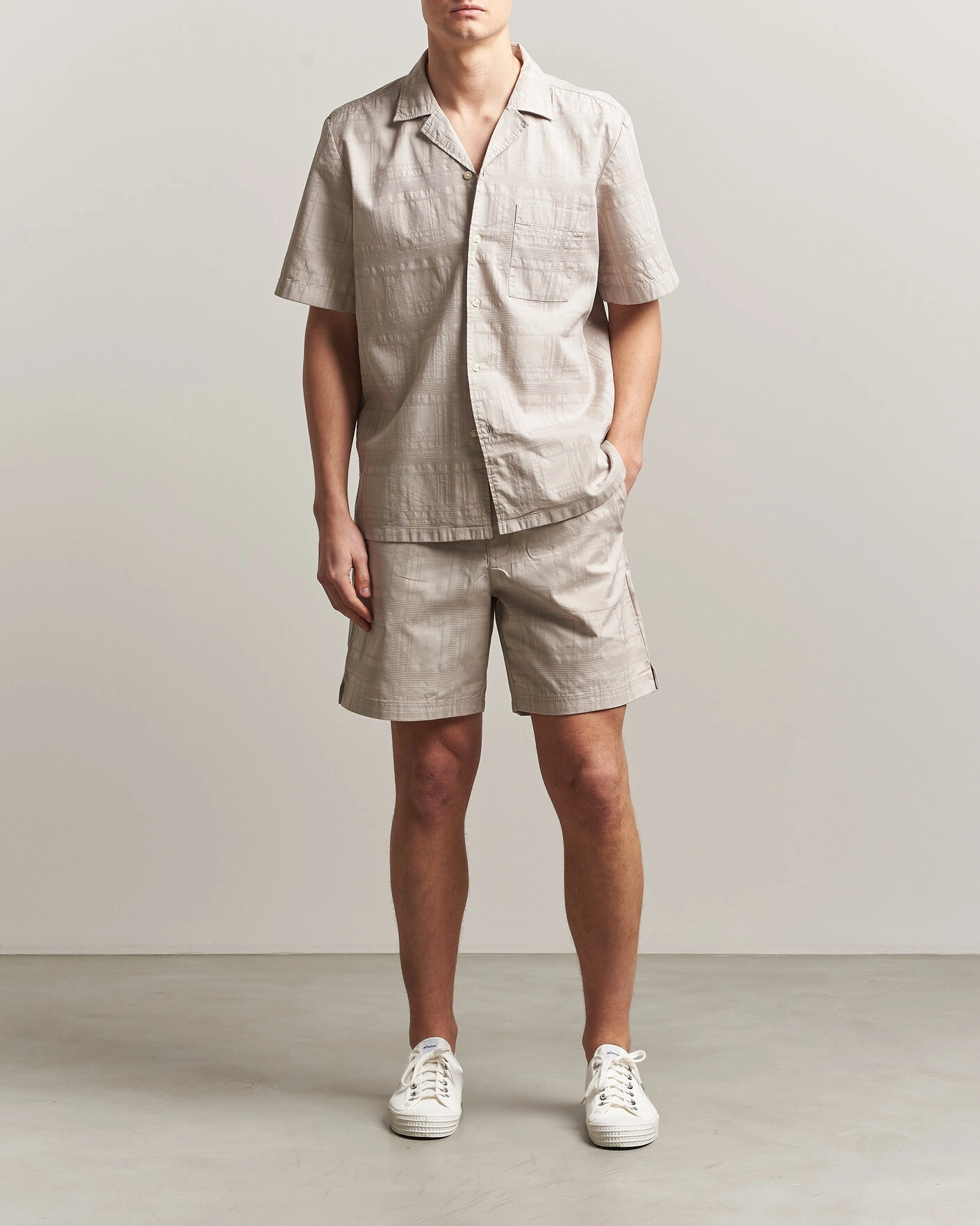 Herr | Shorts | BOSS ORANGE | Sandrew Cotton Drawstring Shorts Open Grey