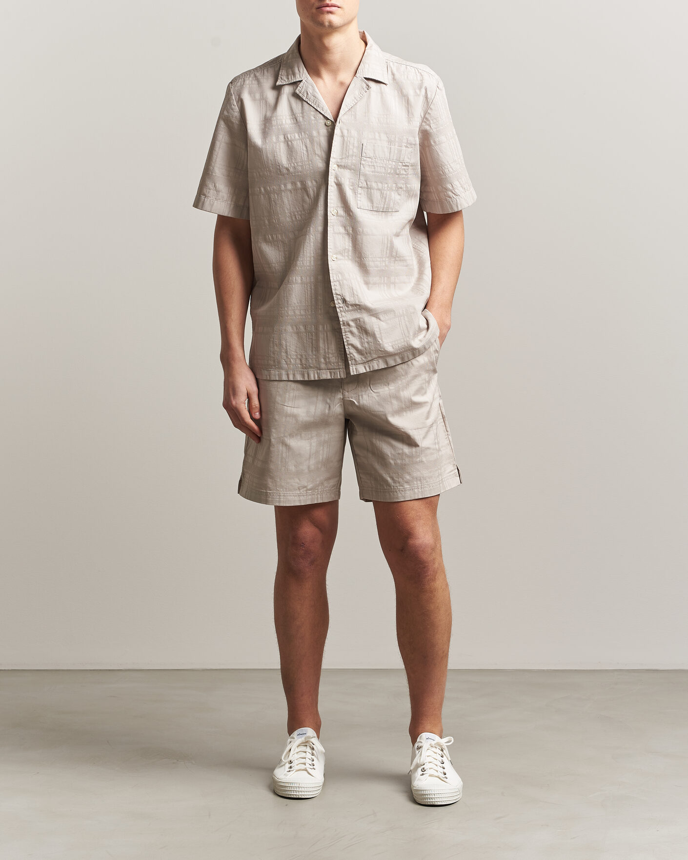 Herr | Shorts | BOSS ORANGE | Sandrew Cotton Drawstring Shorts Open Grey