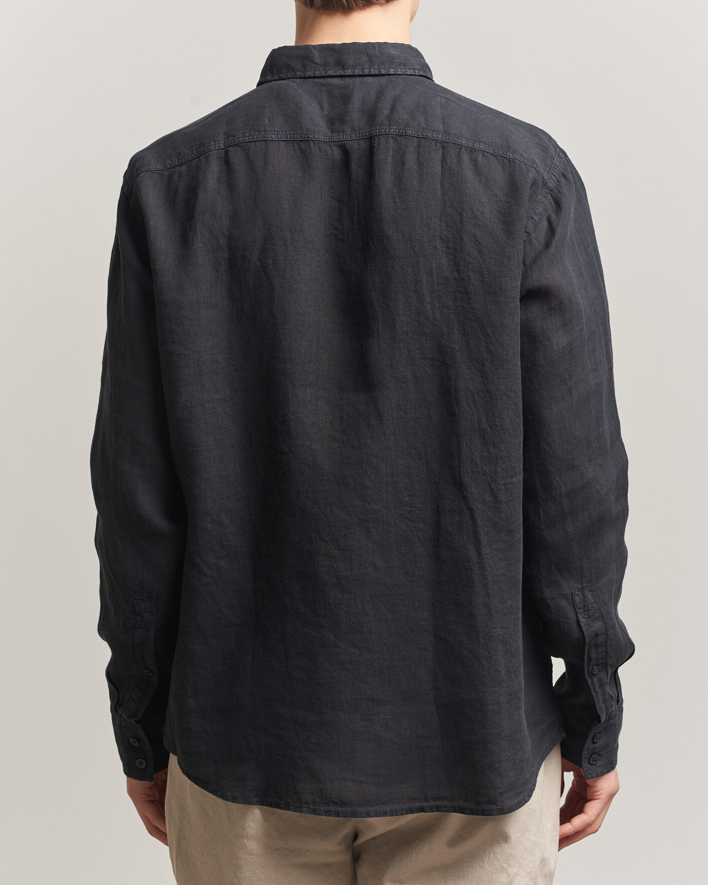 Herr | Skjortor | BOSS ORANGE | Relegant Linen Shirt Black