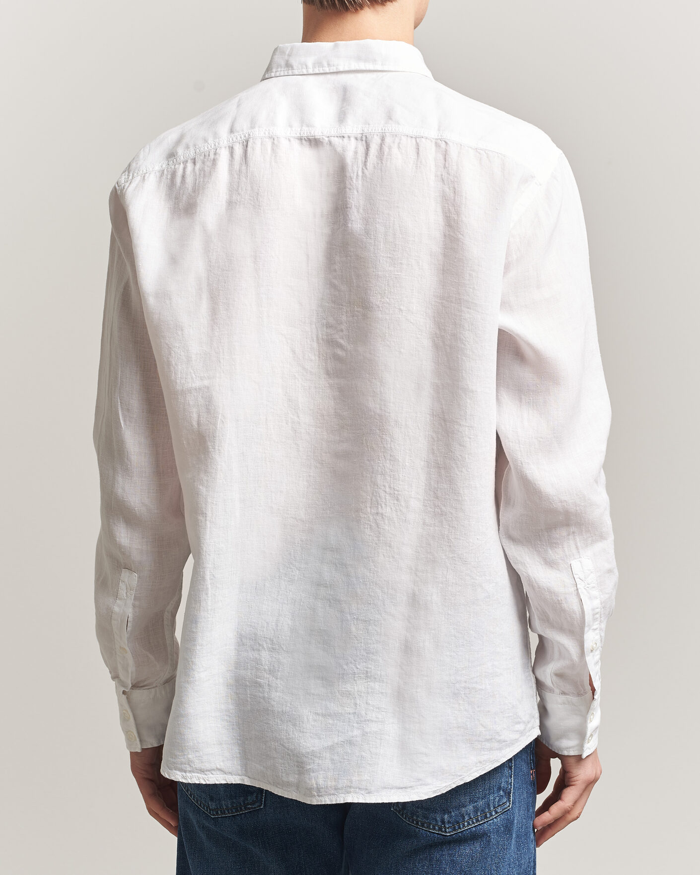 Herr | Skjortor | BOSS ORANGE | Relegant Linen Shirt White