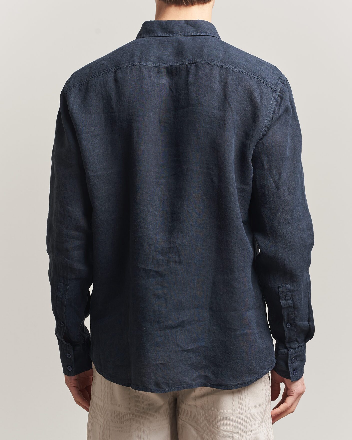 Herr | Skjortor | BOSS ORANGE | Relegant Linen Shirt Dark Blue