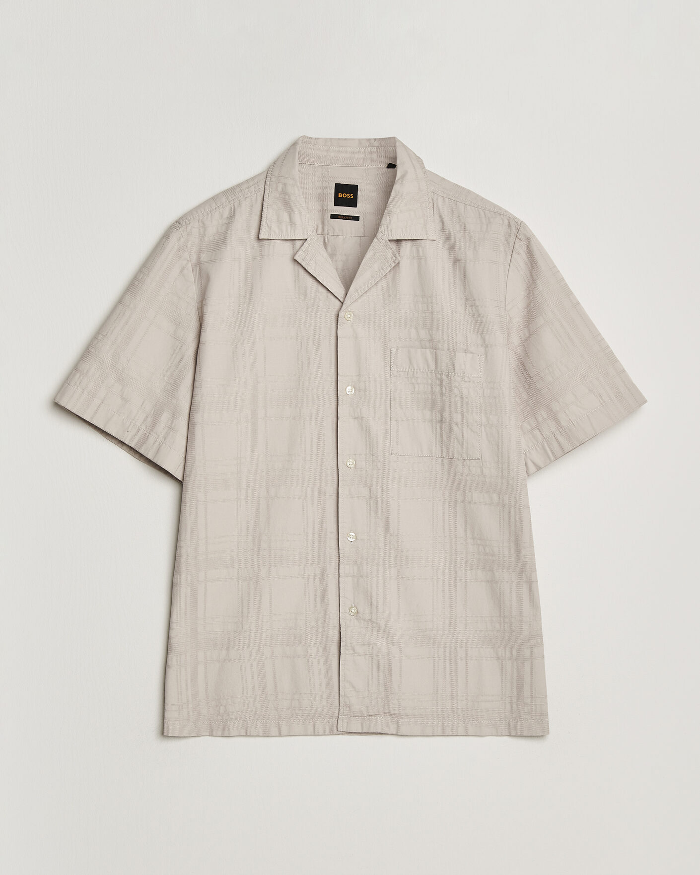 Herr | Skjortor | BOSS ORANGE | Rayer Cotton Resort Shirt Beige