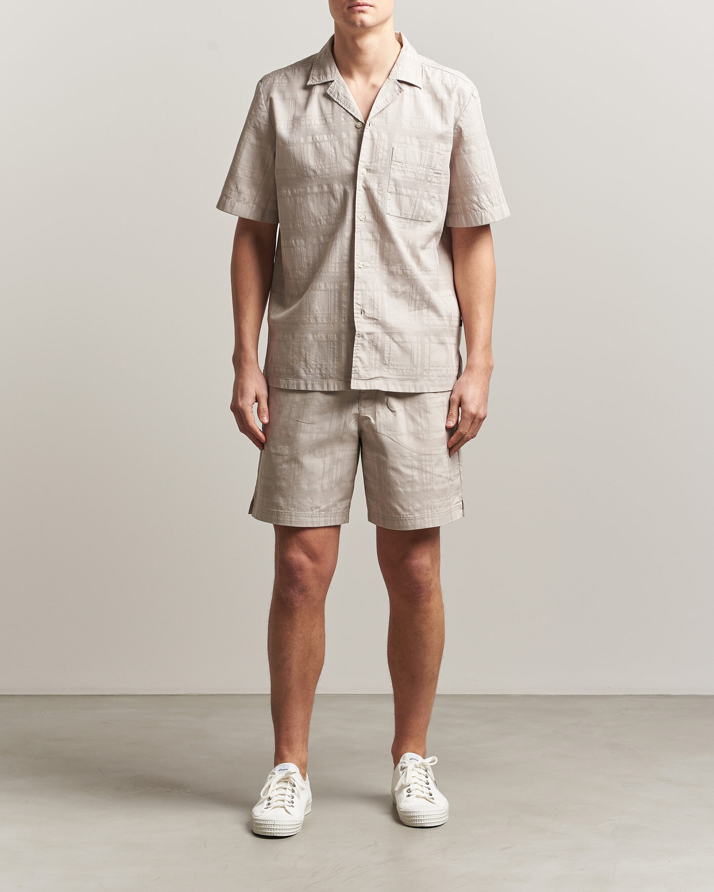 Herr | Skjortor | BOSS ORANGE | Rayer Cotton Resort Shirt Beige