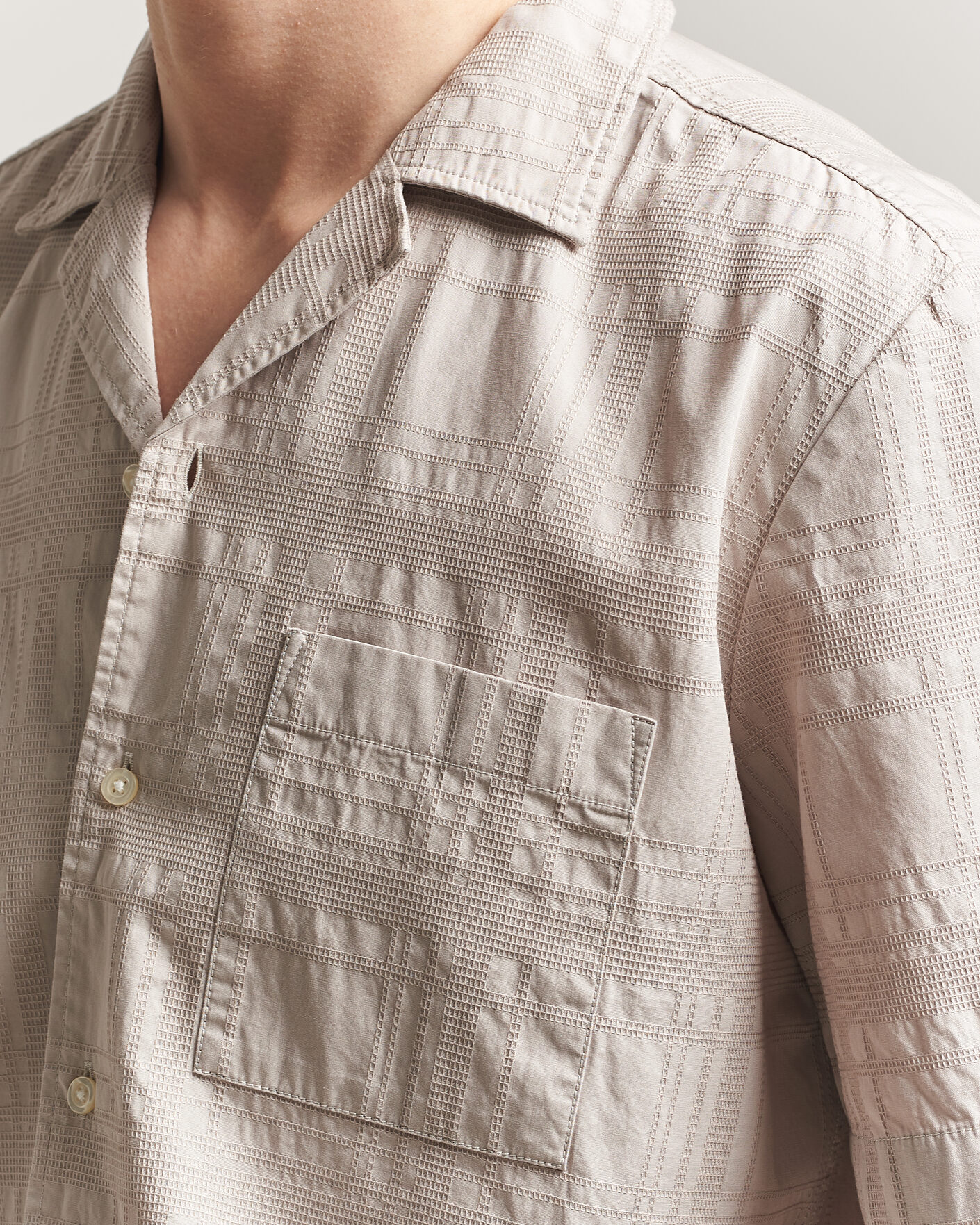 Herr | Skjortor | BOSS ORANGE | Rayer Cotton Resort Shirt Beige