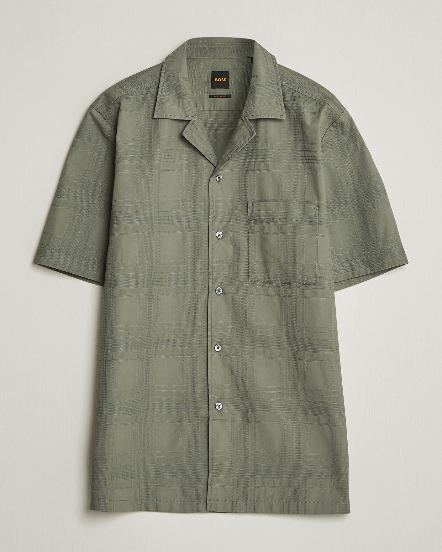 Herr | Skjortor | BOSS ORANGE | Rayer Cotton Resort Shirt Open Grey