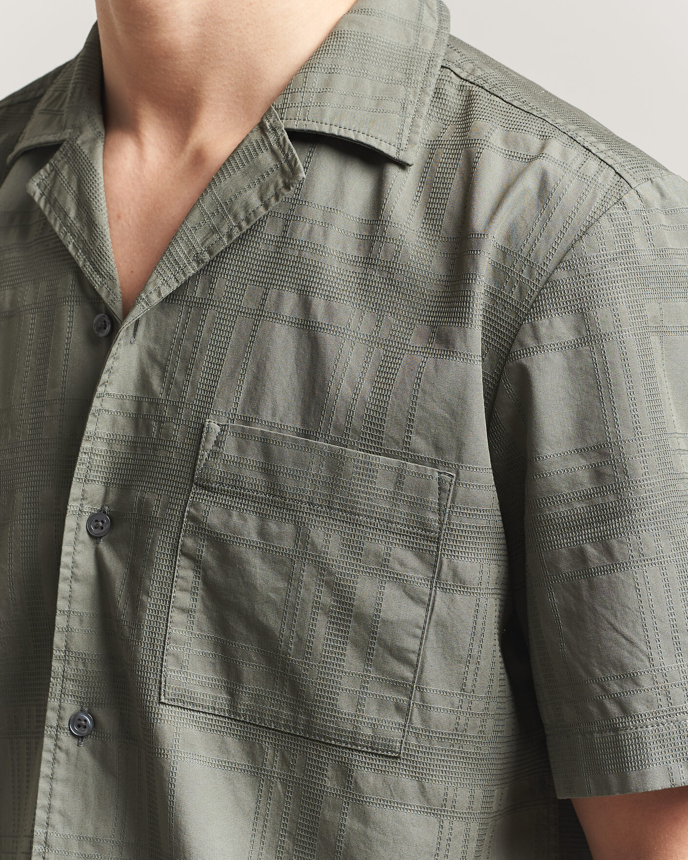 Herr | Skjortor | BOSS ORANGE | Rayer Cotton Resort Shirt Open Grey